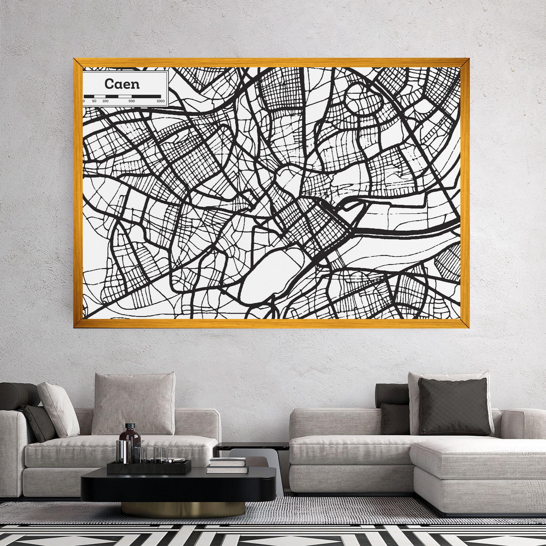 Vászonkép Caen Map mockup 2