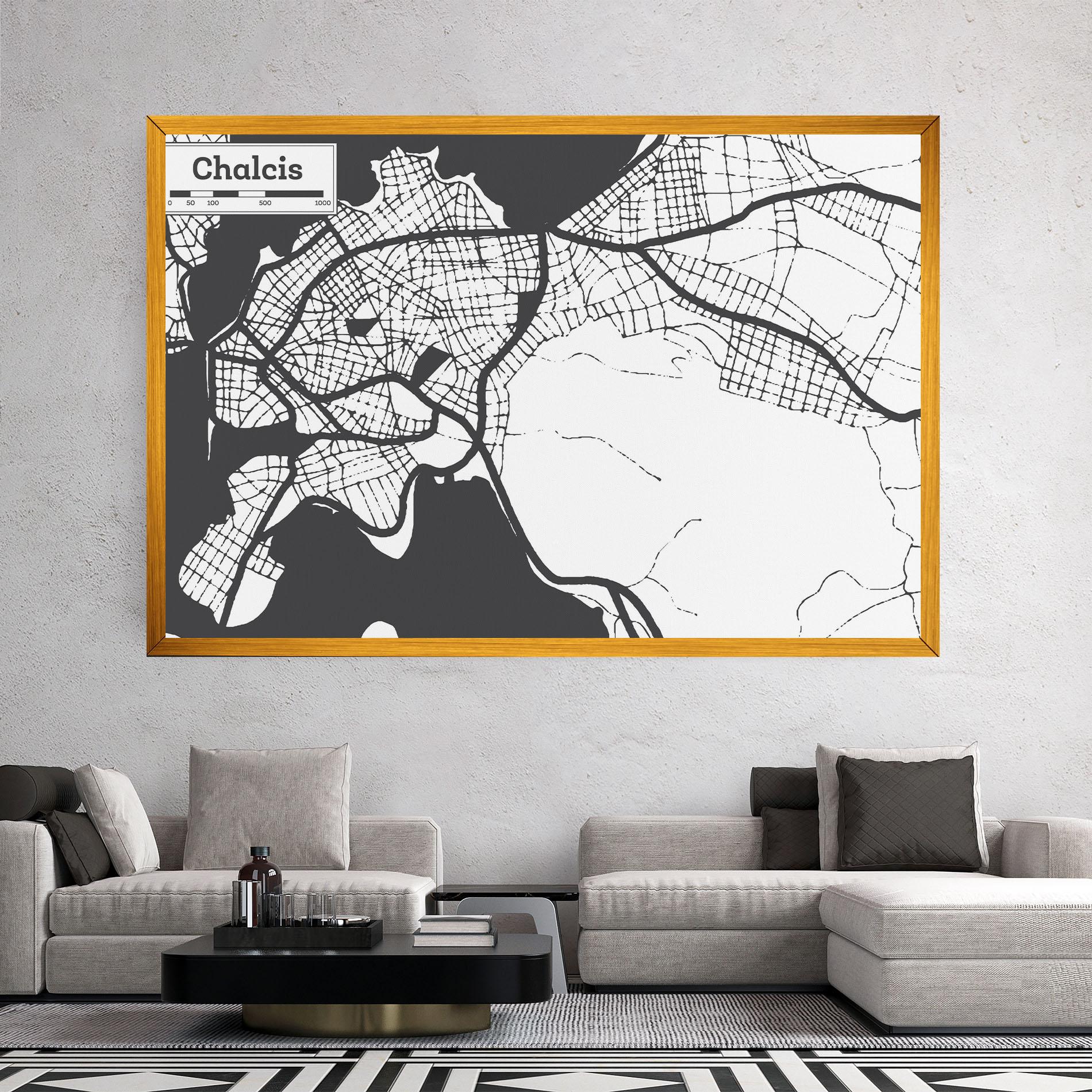 Vászonkép Chalcis Map mockup 2