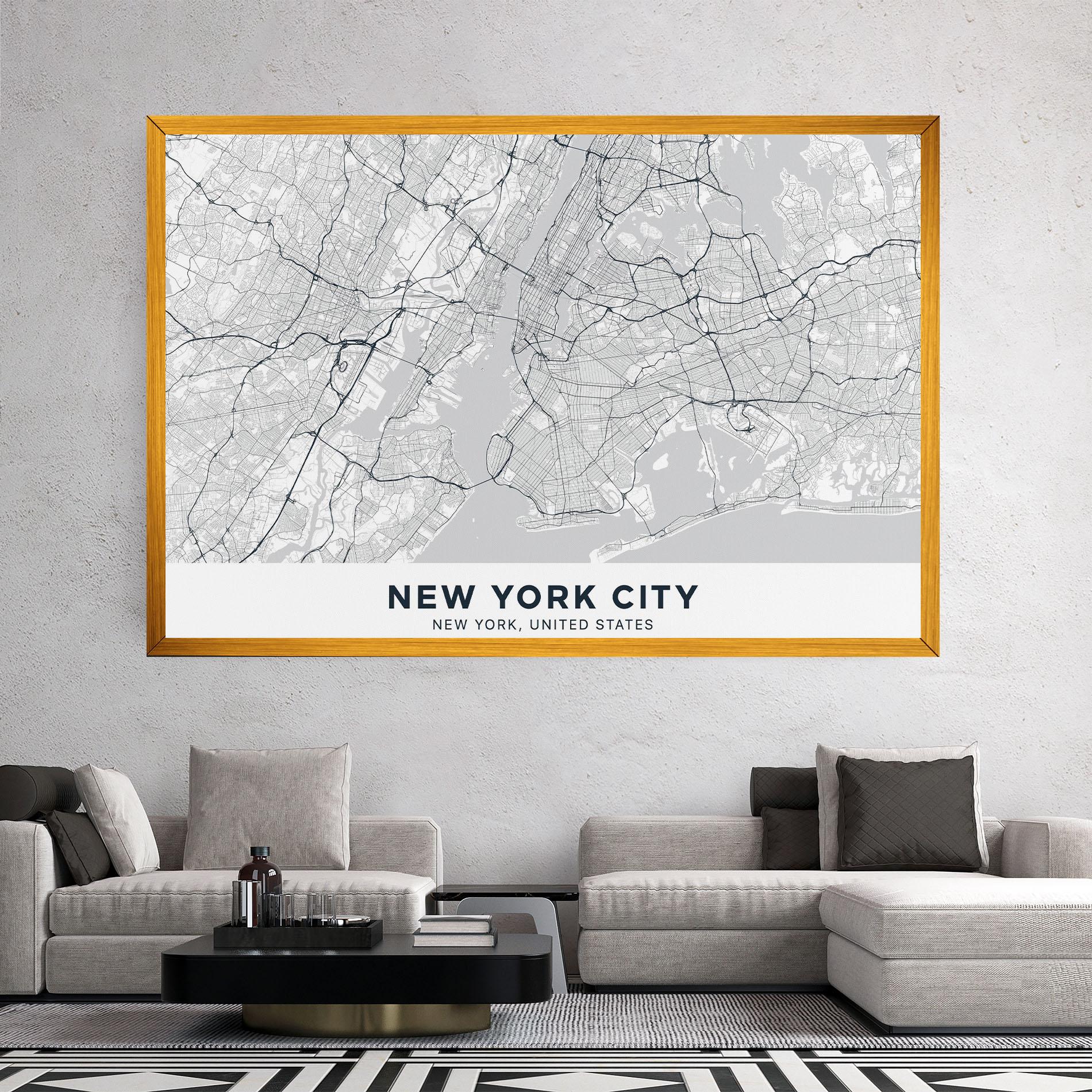 Vászonkép New York Map mockup 2