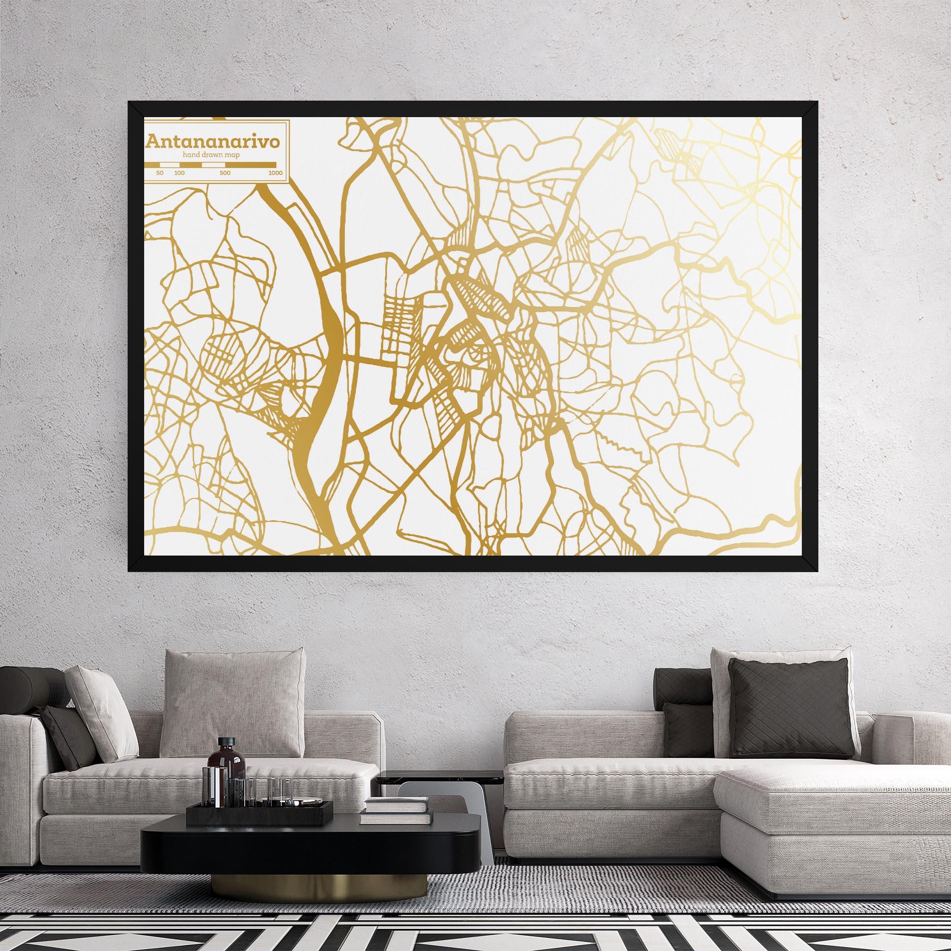 Vászonkép Antananarivo Map mockup 2