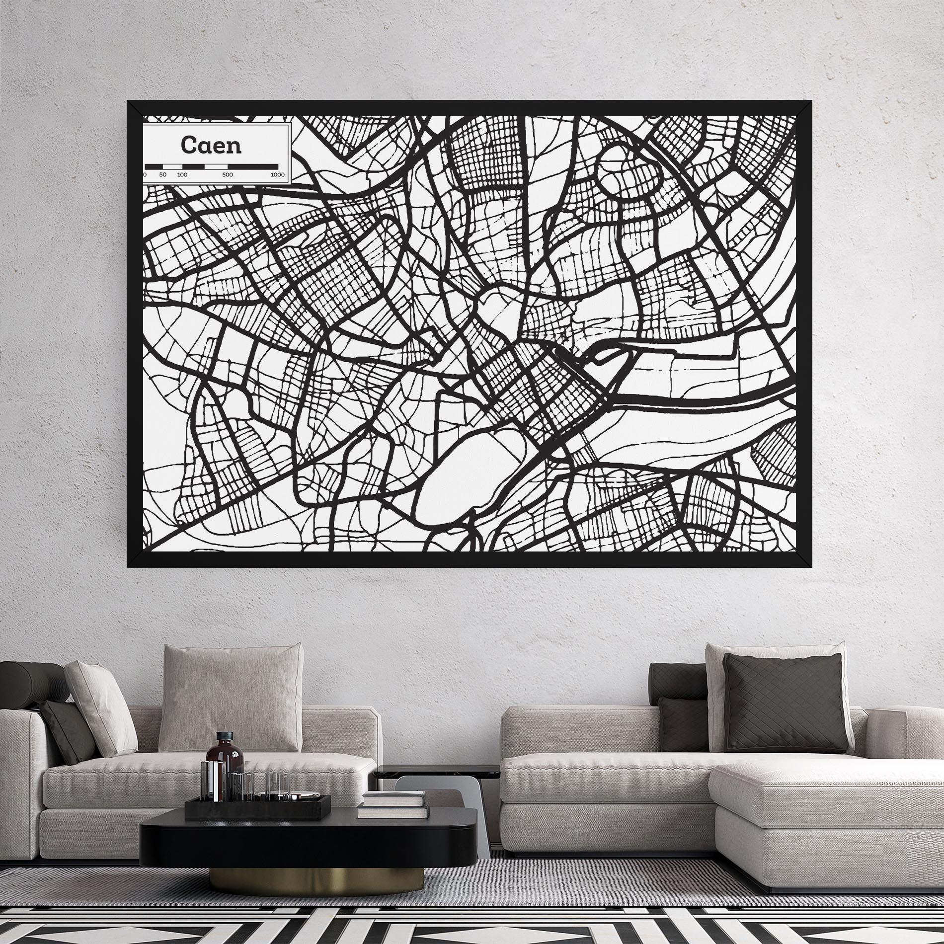 Vászonkép Caen Map mockup 2