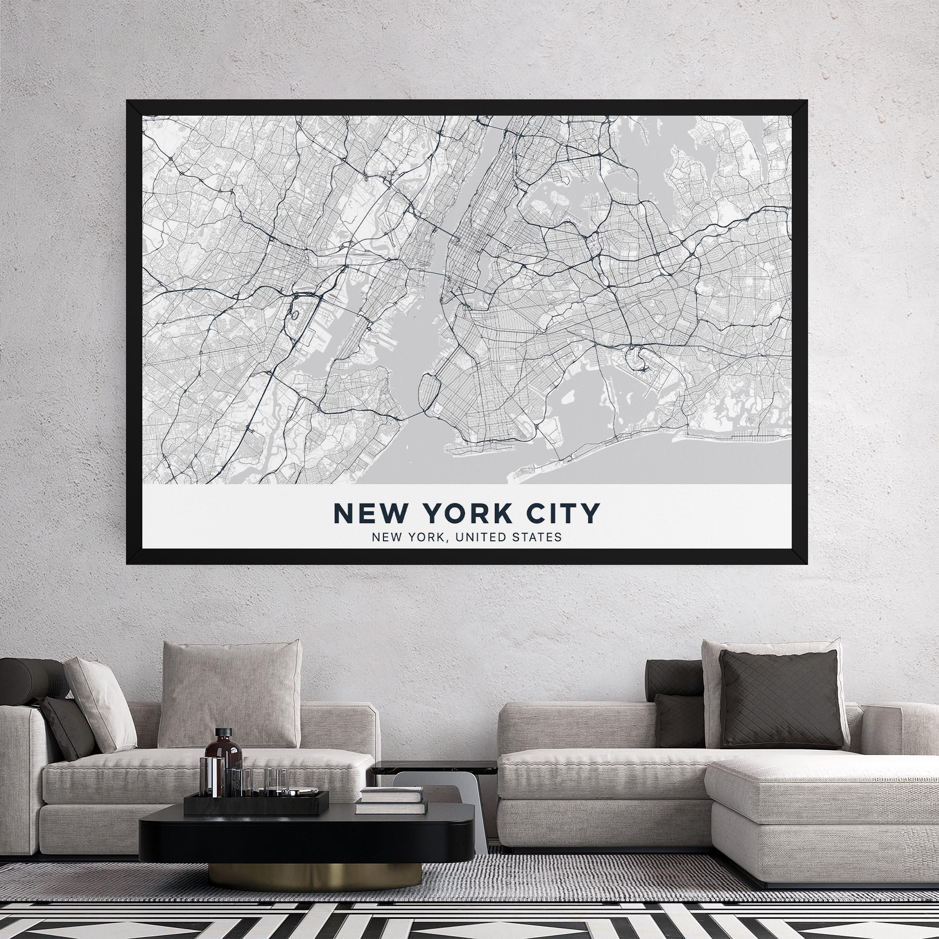 Vászonkép New York Map mockup 2