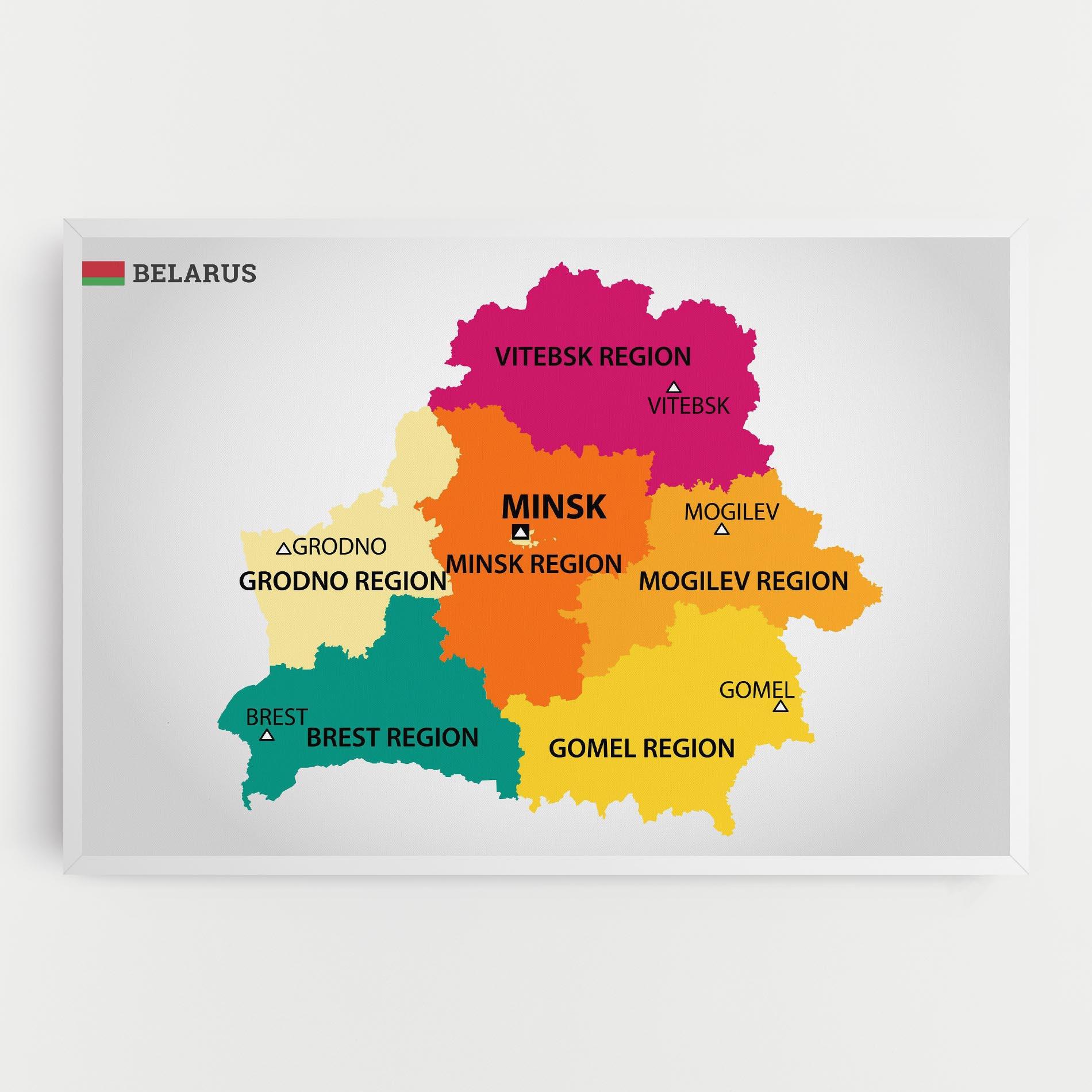 Vászonkép Belarus Color Map mockup 0
