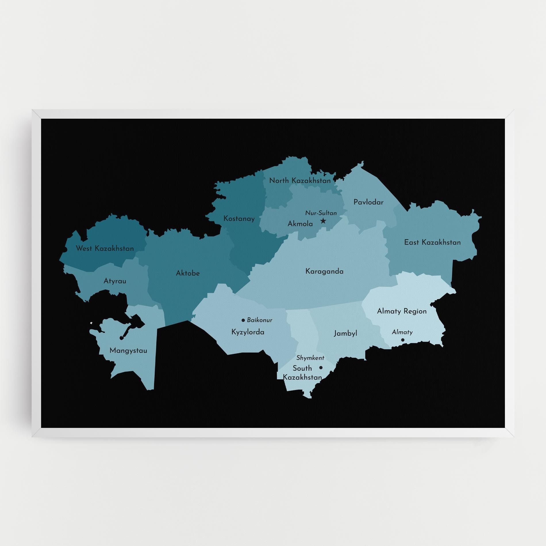 Kazahstan Blue Map mockup 0