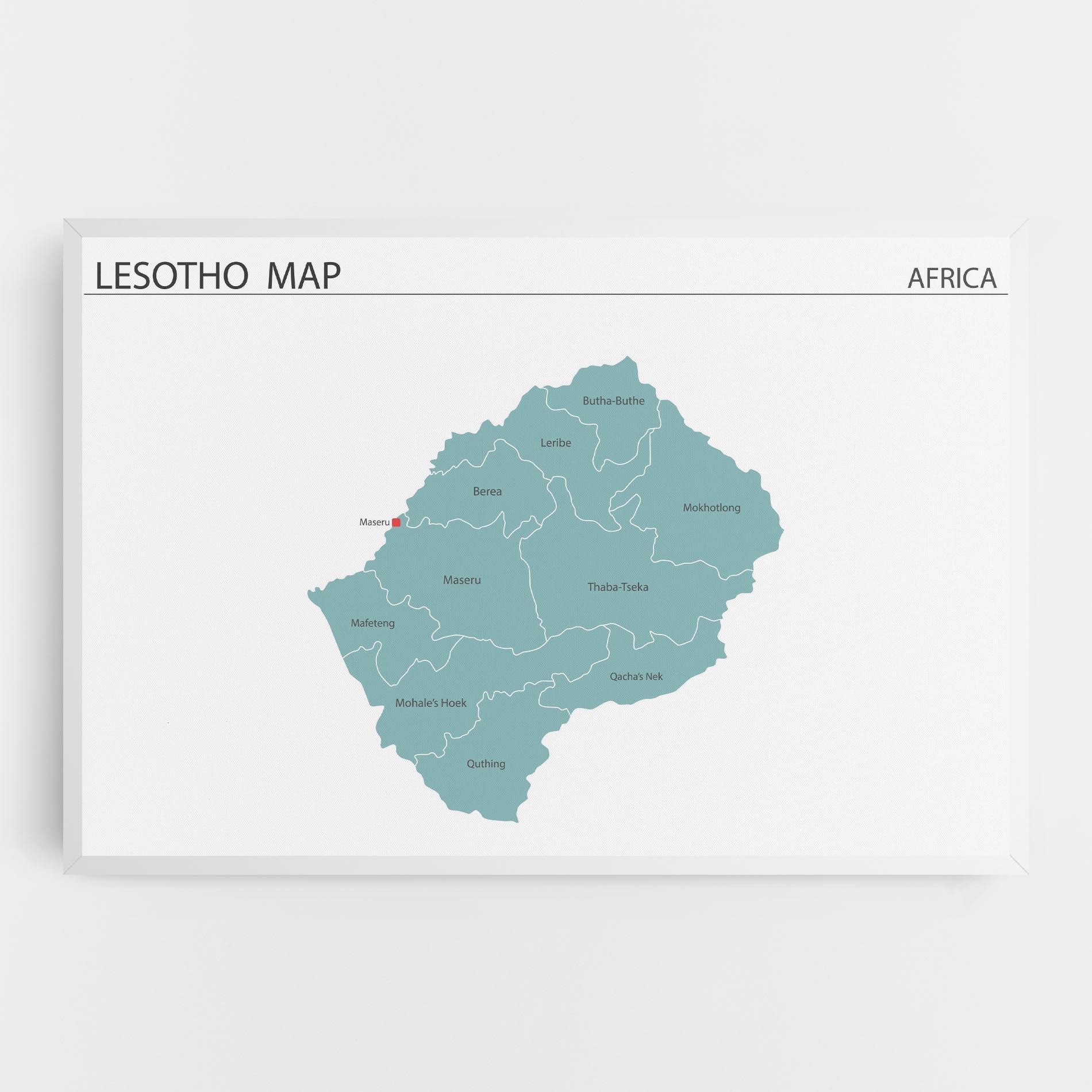 Vászonkép Lesotho Map mockup 0