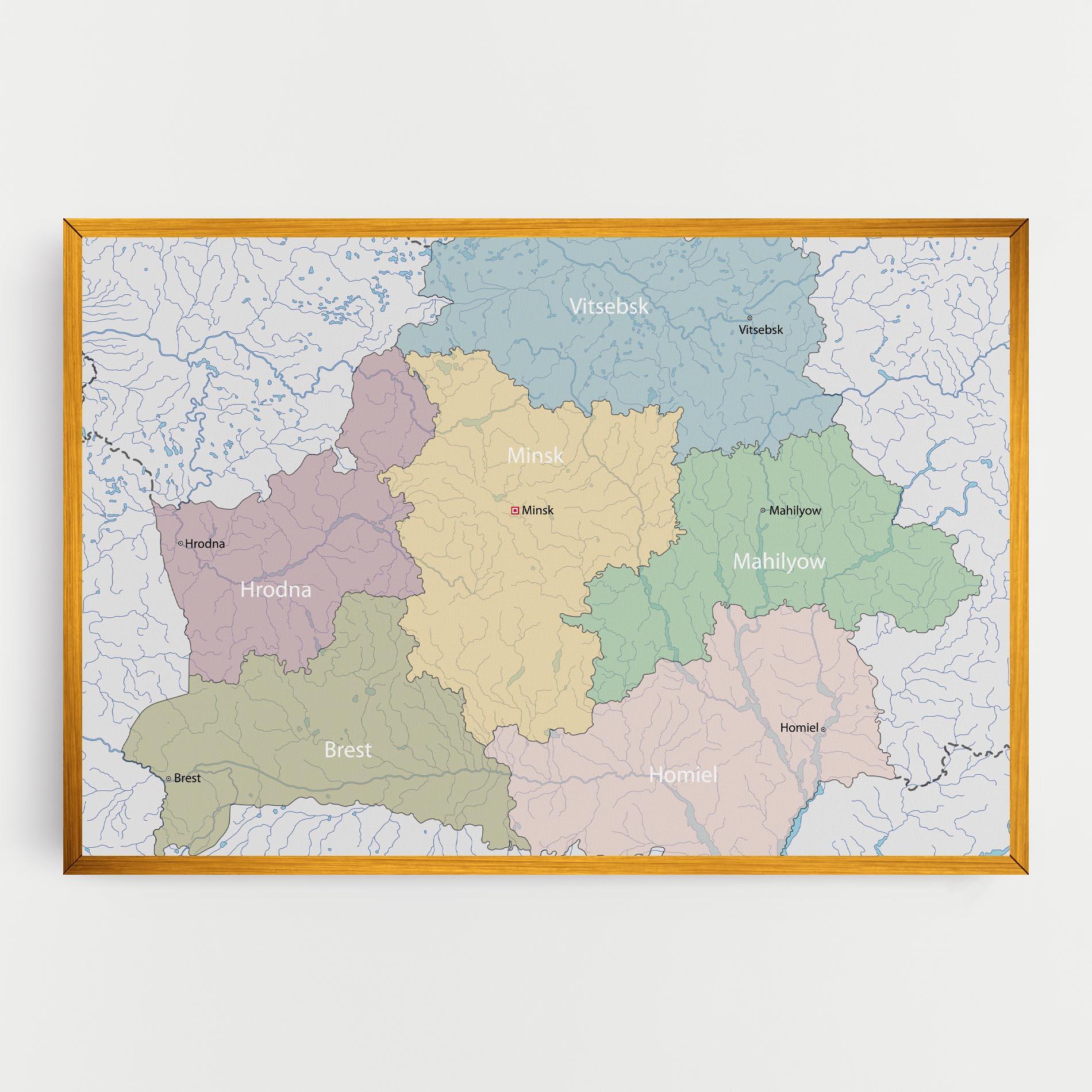 Vászonkép Belarus Map mockup 0