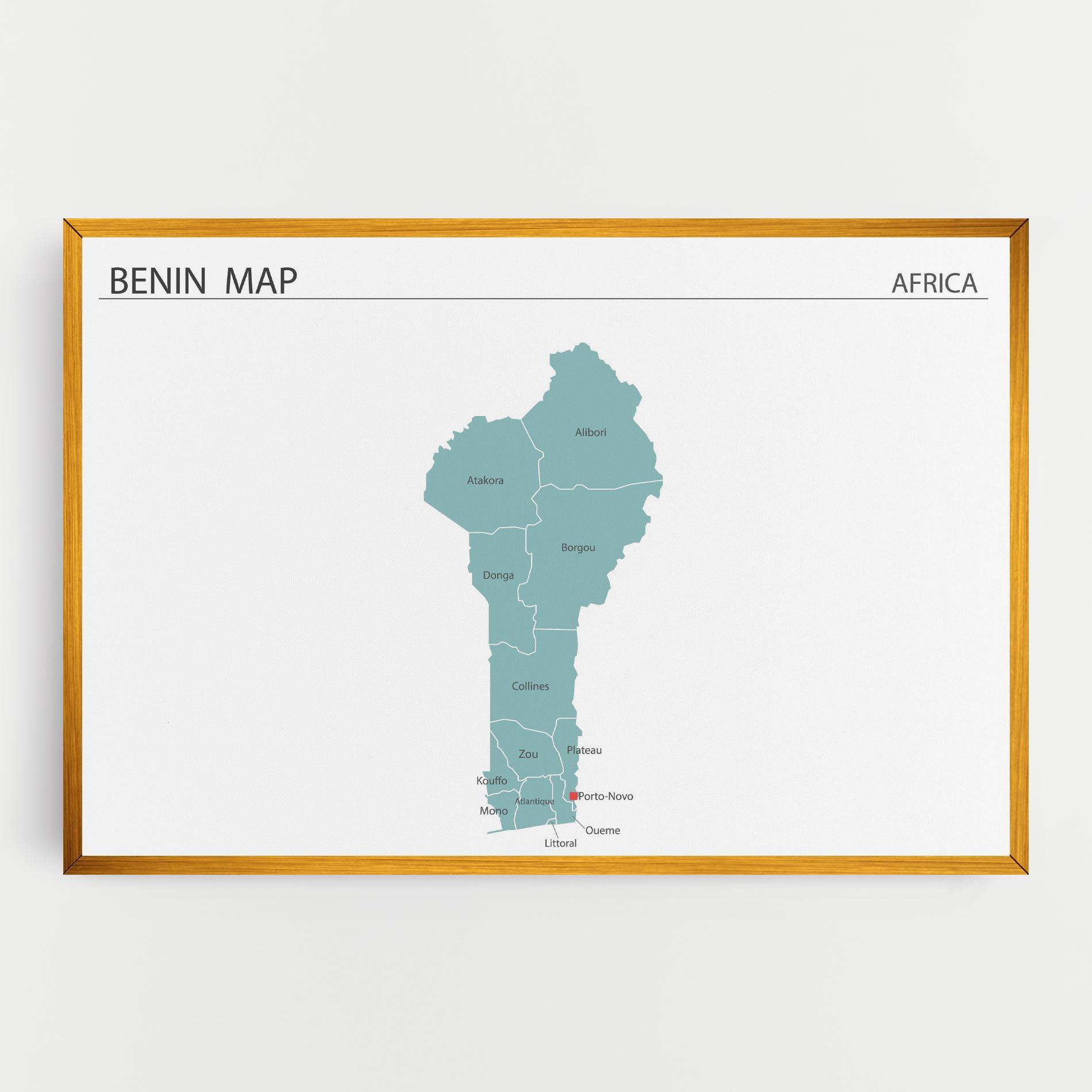 Vászonkép Benin Map mockup 0