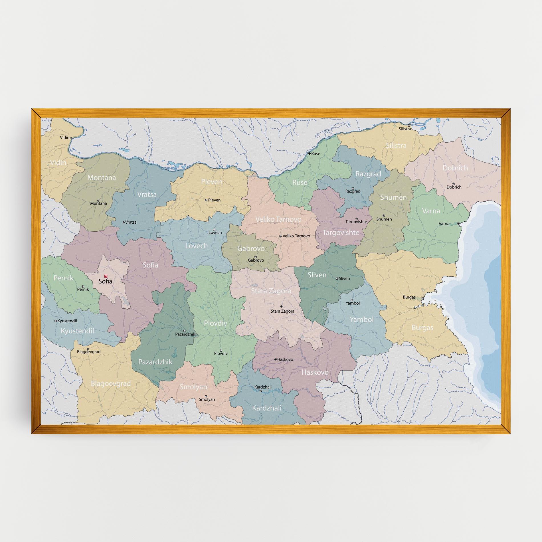 Vászonkép Bulgaria Map mockup 0