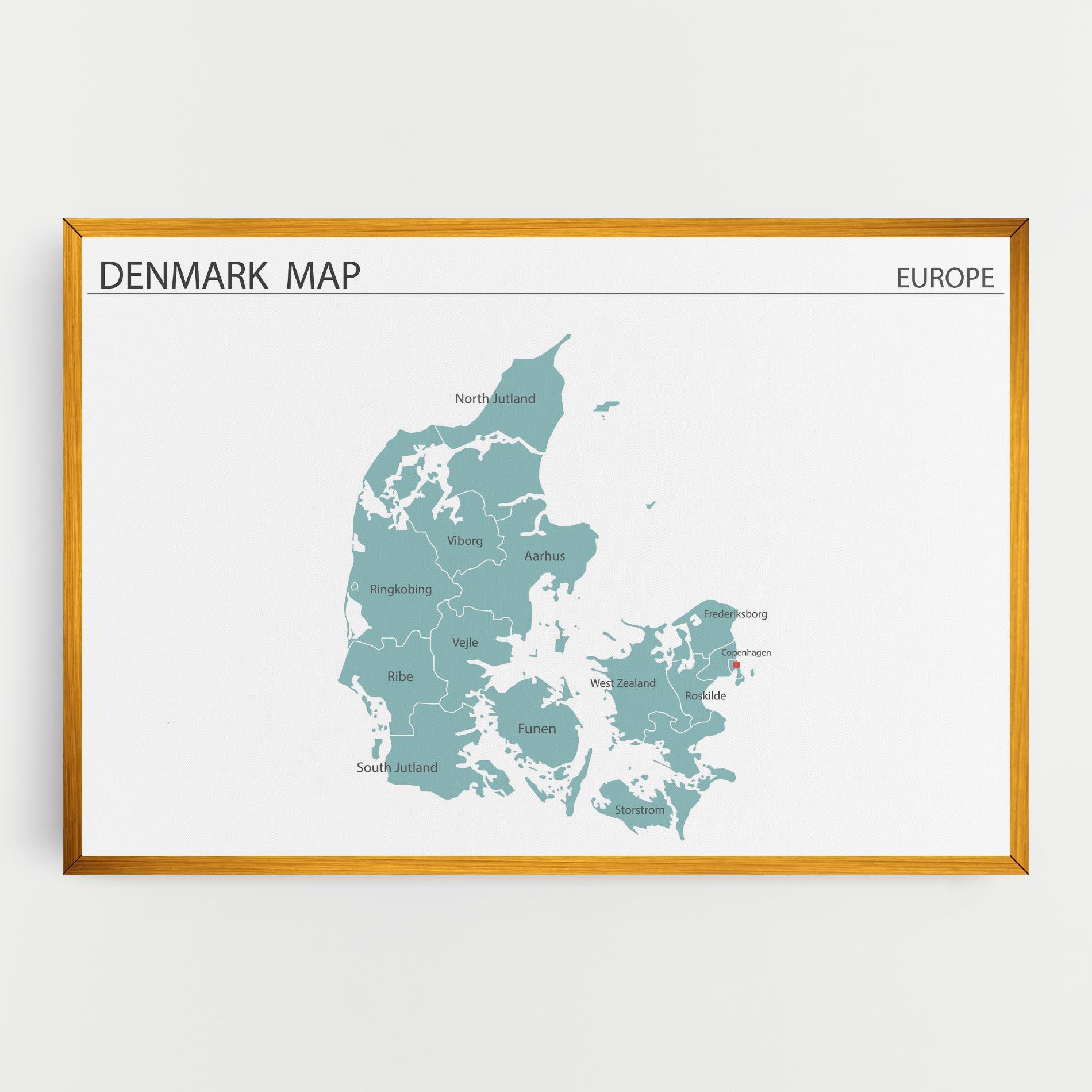 Vászonkép Denmark Map mockup 0