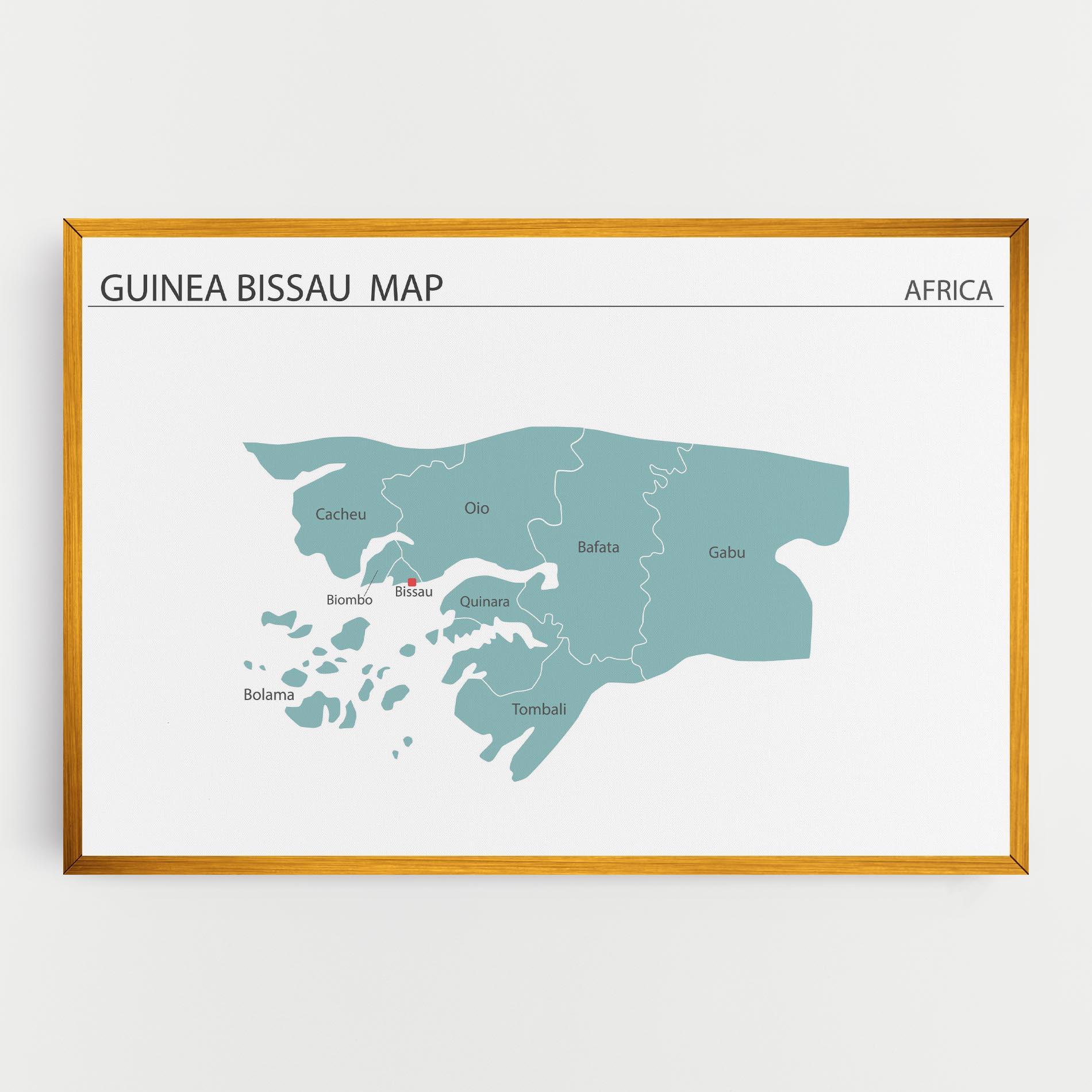 Vászonkép Guinea Bissau Map mockup 0