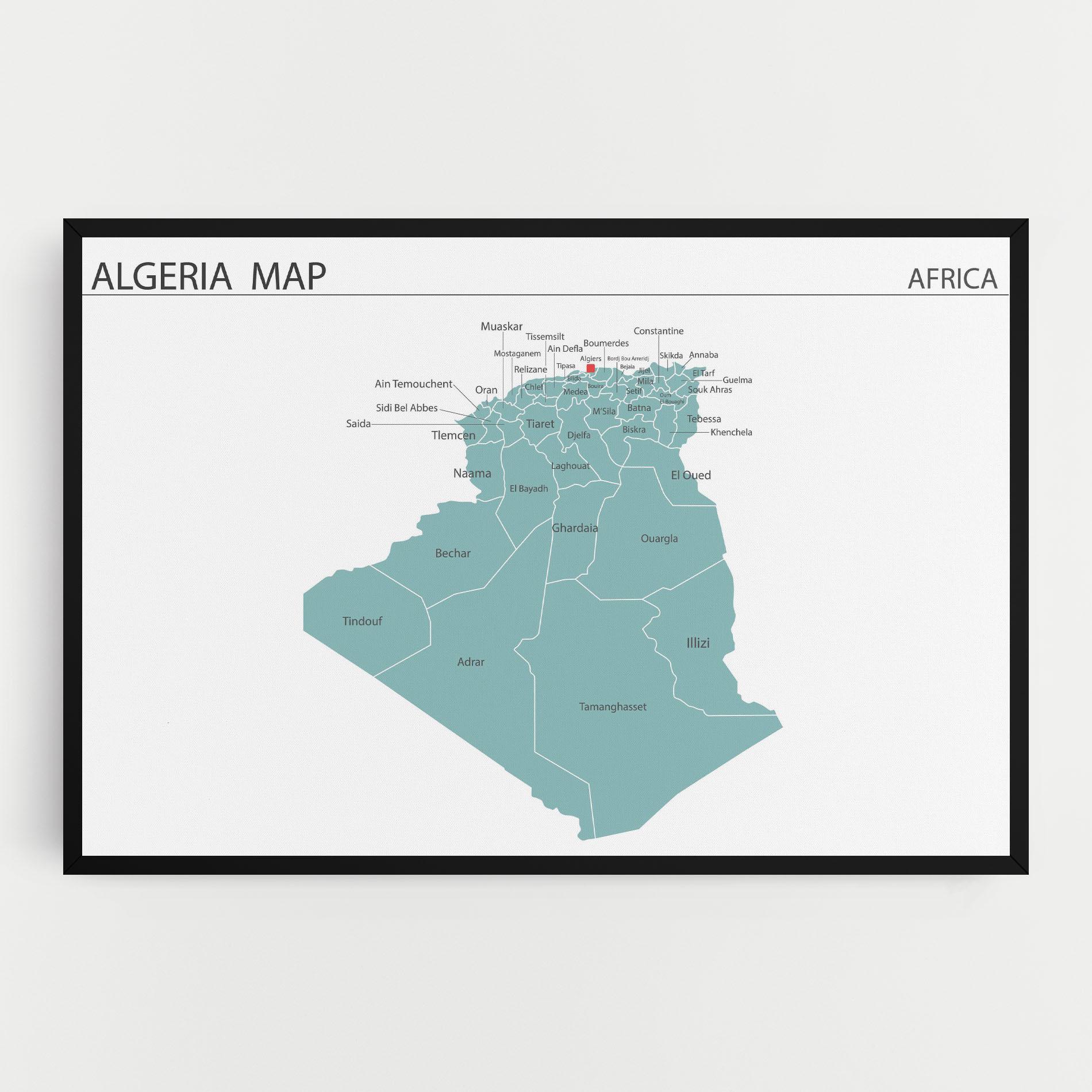 Vászonkép Algeria Map mockup 0