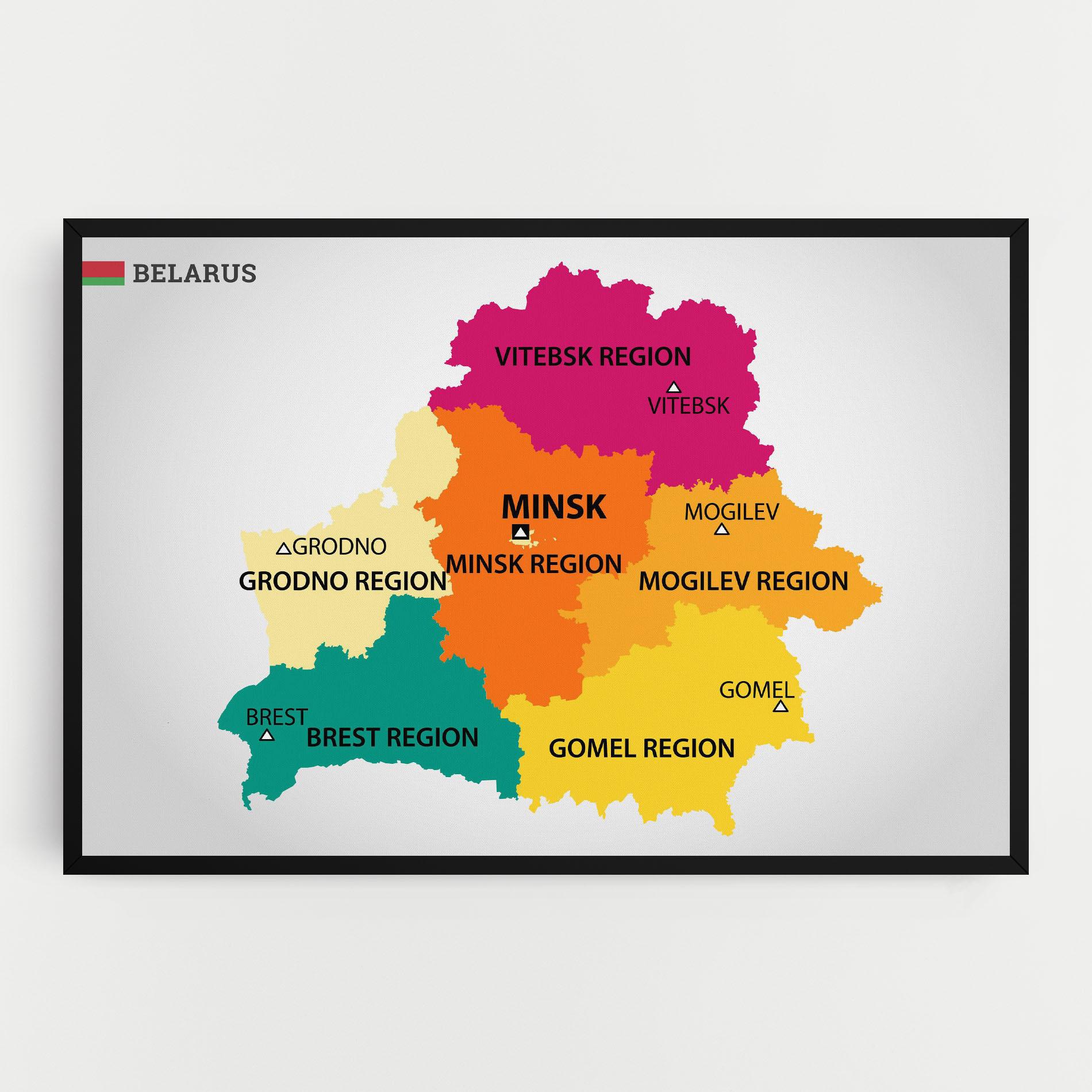 Vászonkép Belarus Color Map mockup 0
