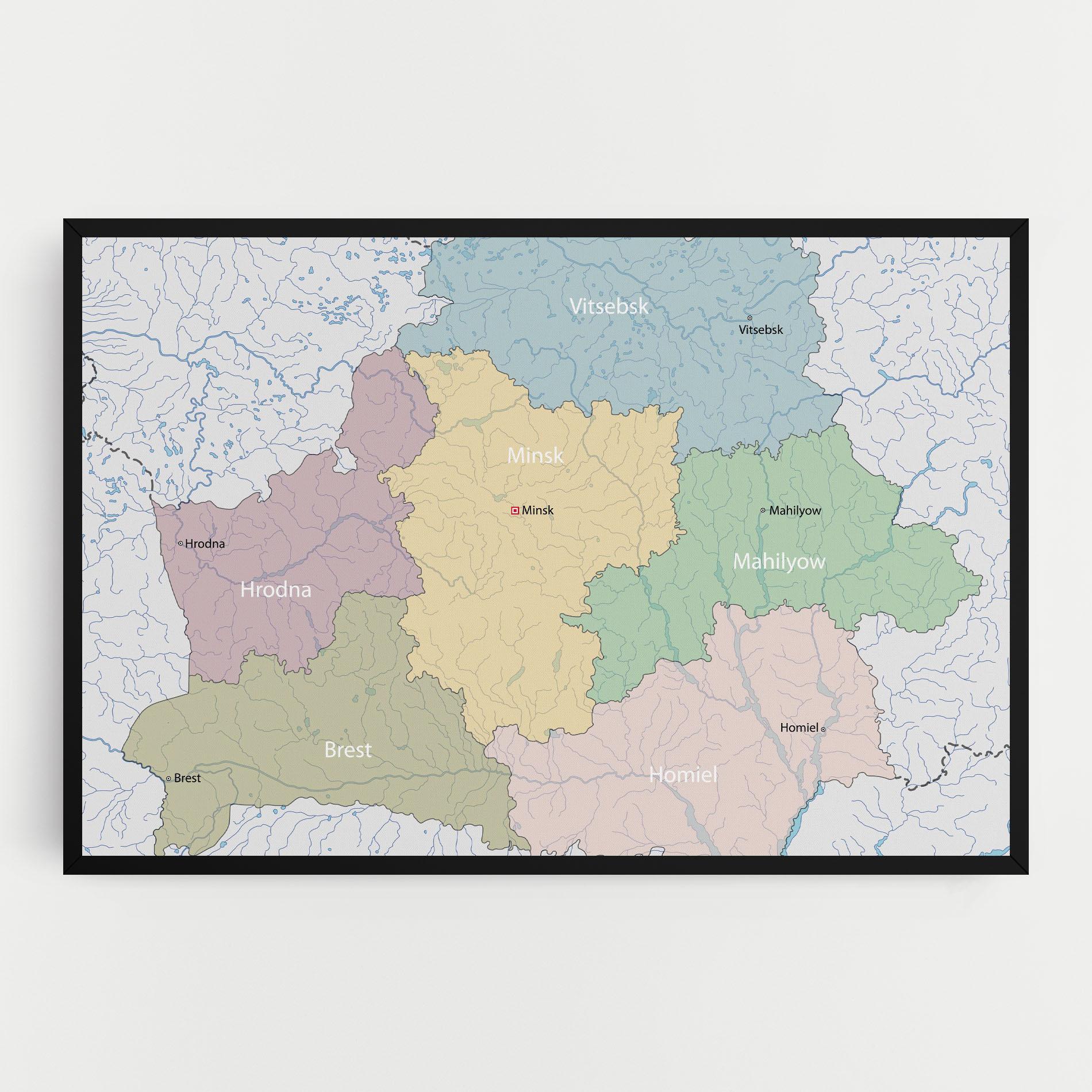Vászonkép Belarus Map mockup 0