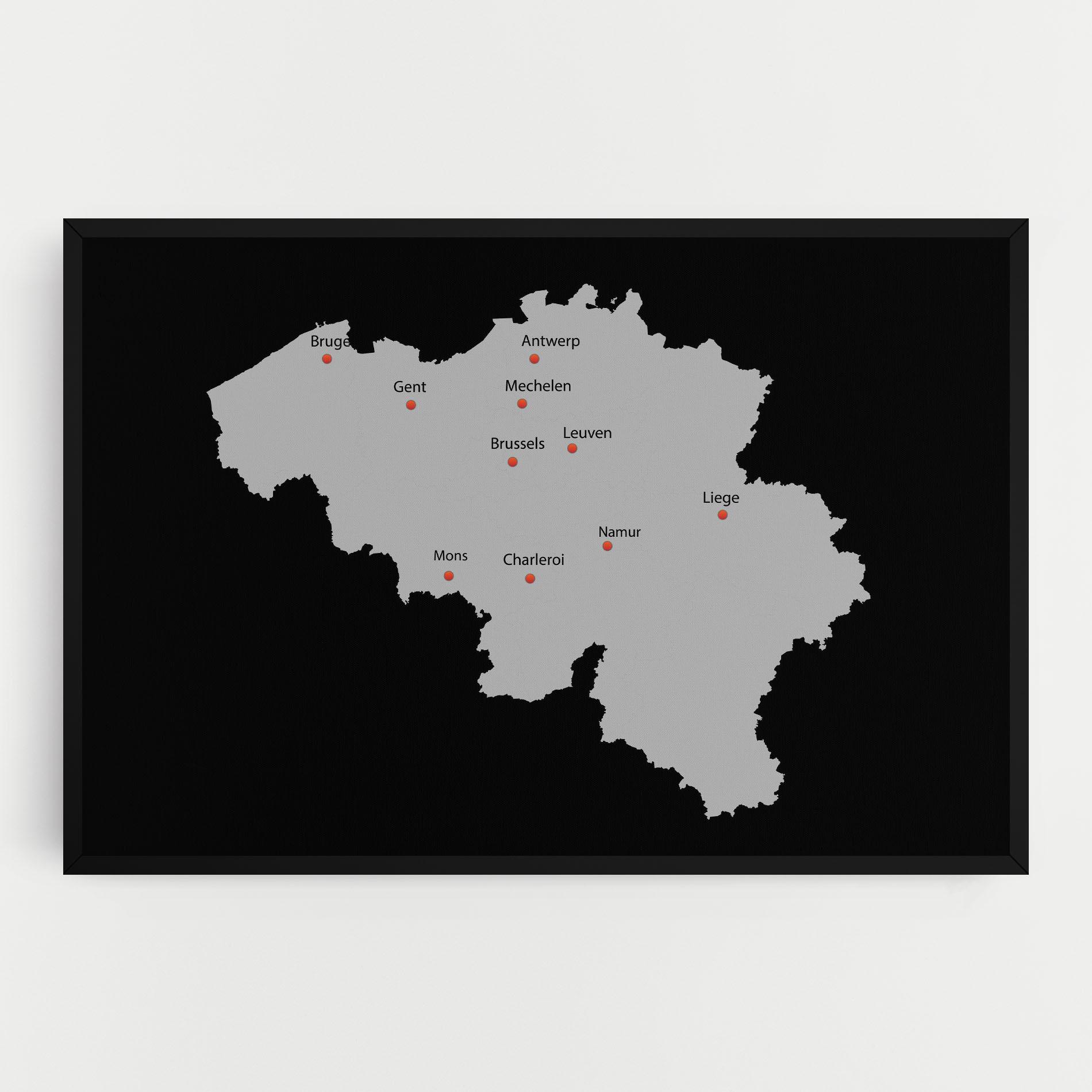 Vászonkép Belgium Map mockup 0