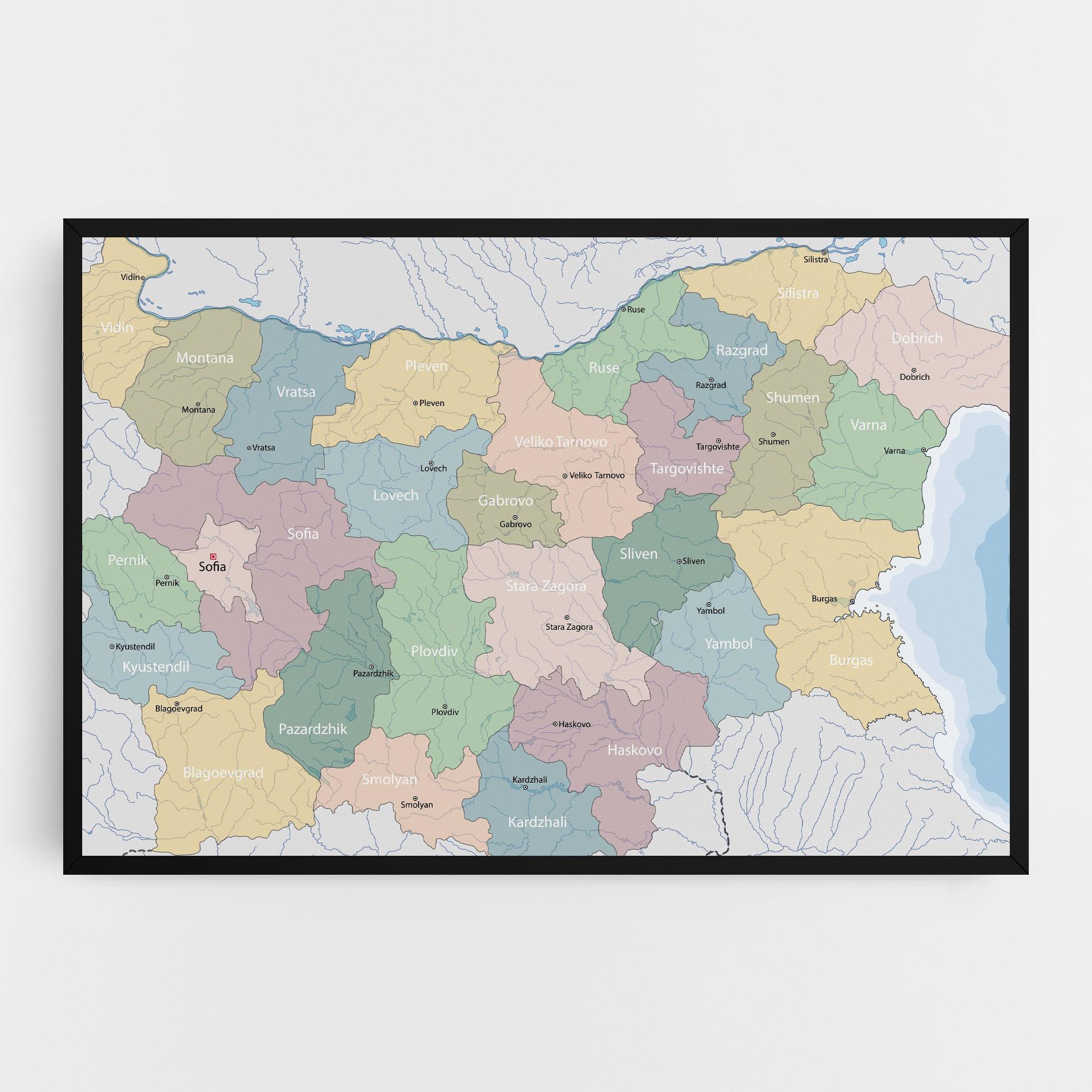 Vászonkép Bulgaria Map mockup 0