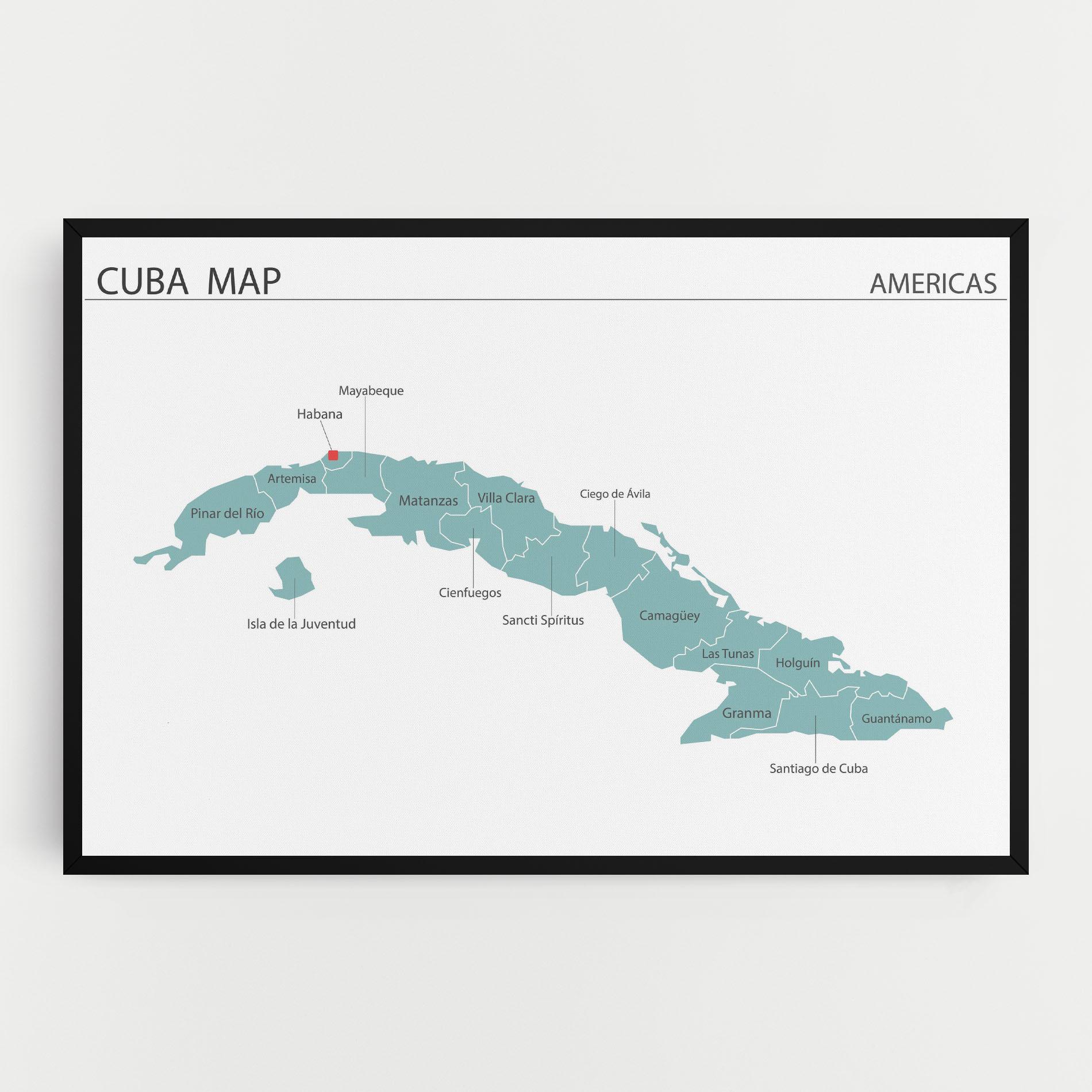 Vászonkép Cuba Map mockup 0