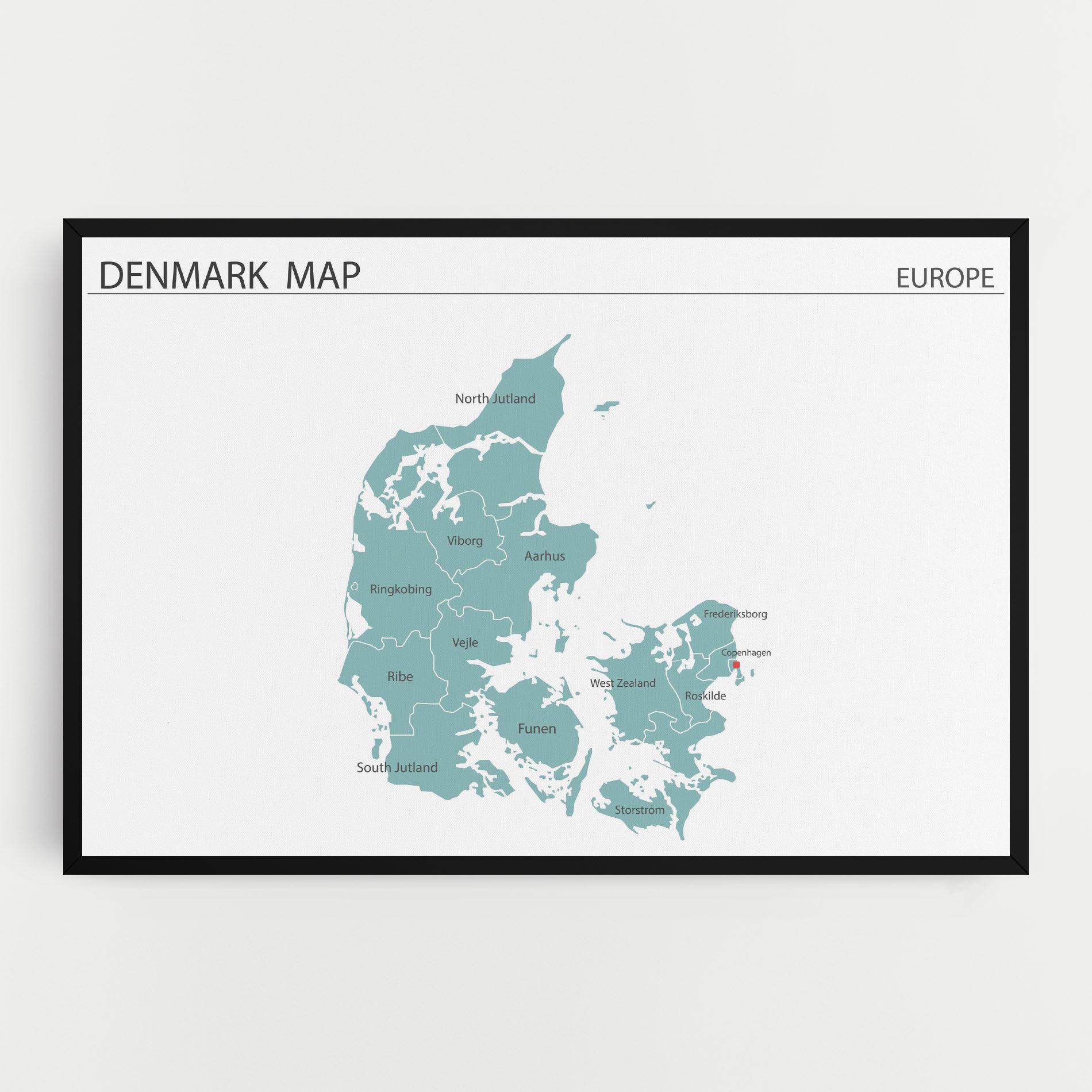 Vászonkép Denmark Map mockup 0