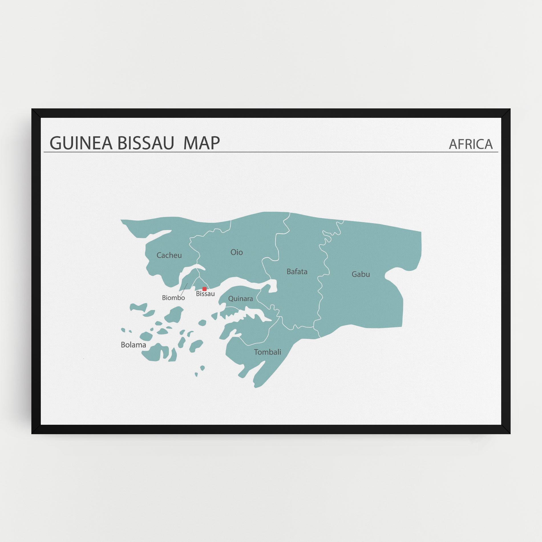 Vászonkép Guinea Bissau Map mockup 0