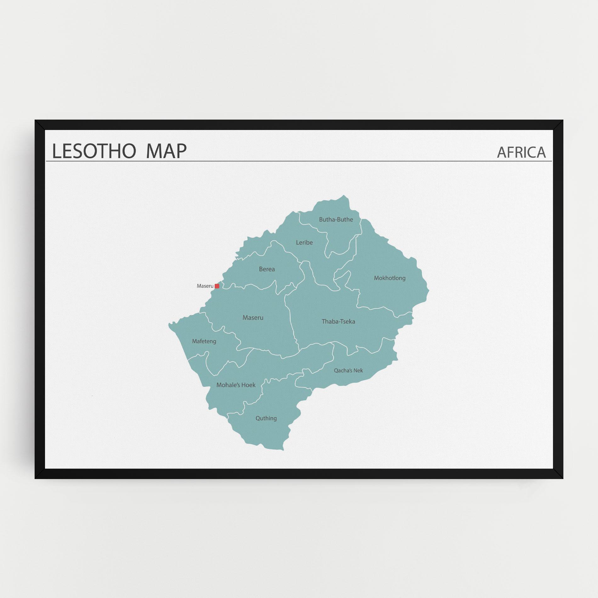 Vászonkép Lesotho Map mockup 0