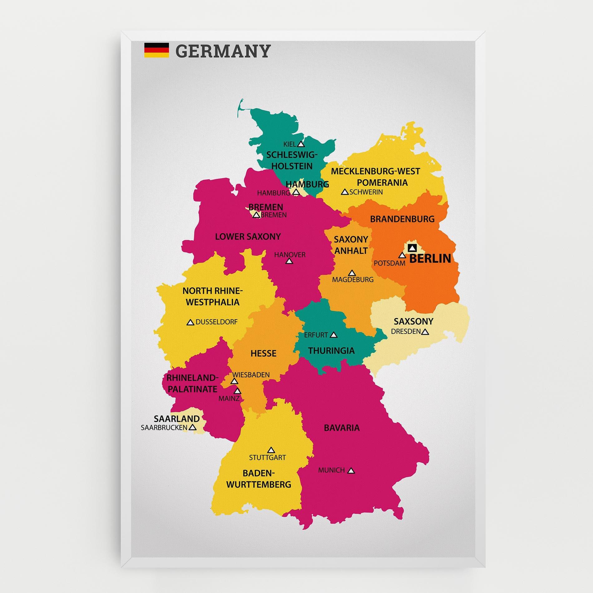 Vászonkép Germany Color Map mockup 0