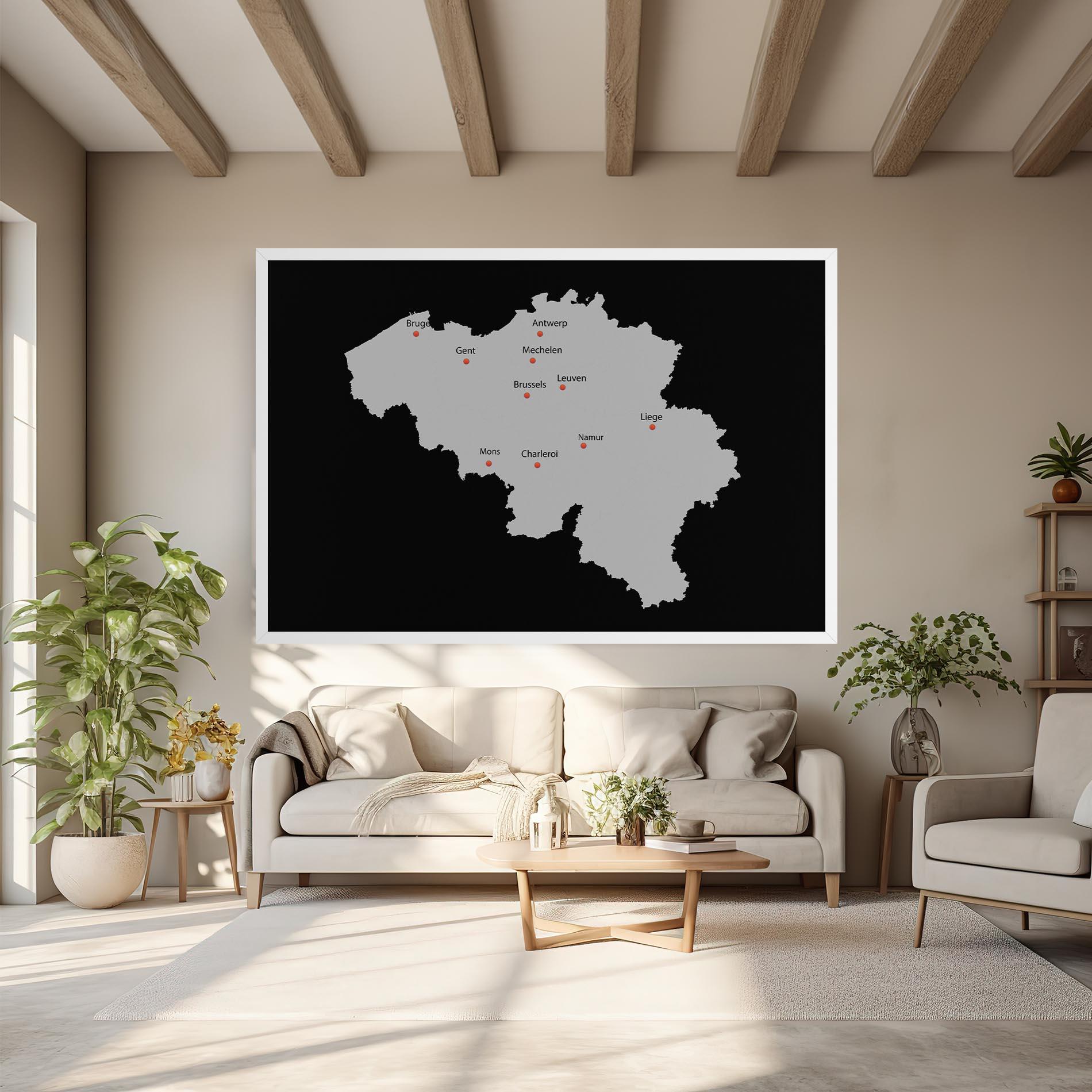 Vászonkép Belgium Map mockup 6