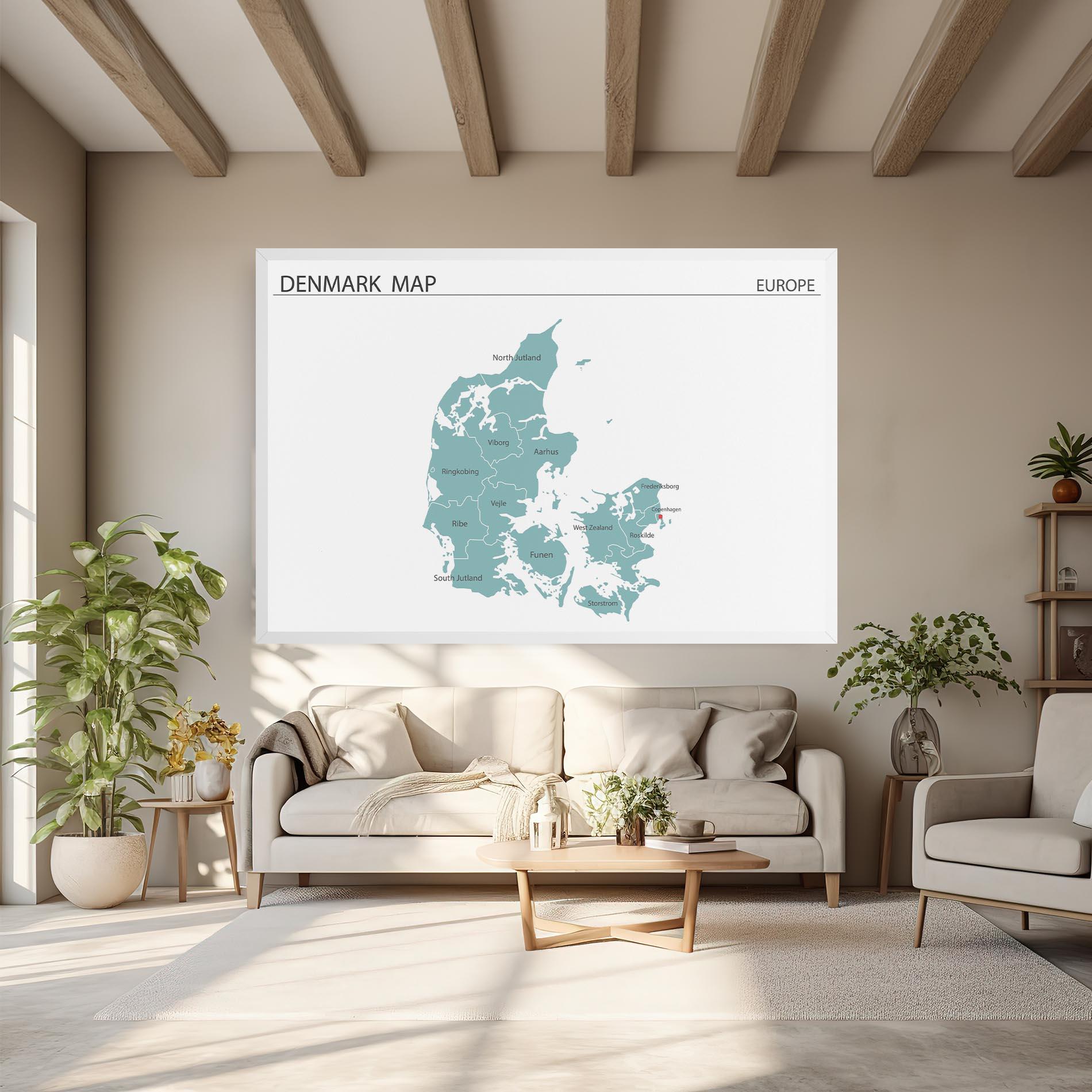 Vászonkép Denmark Map mockup 6