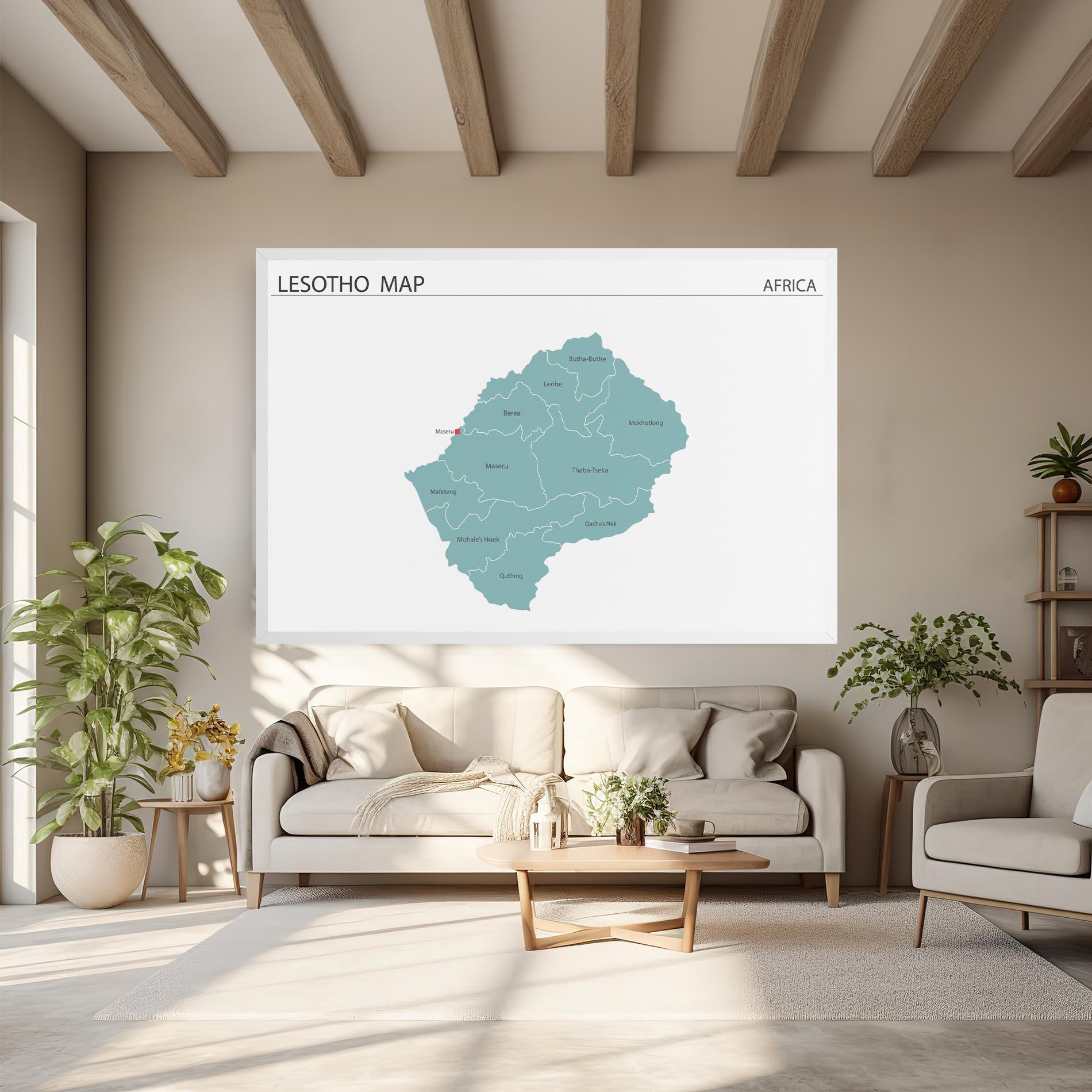Vászonkép Lesotho Map mockup 6
