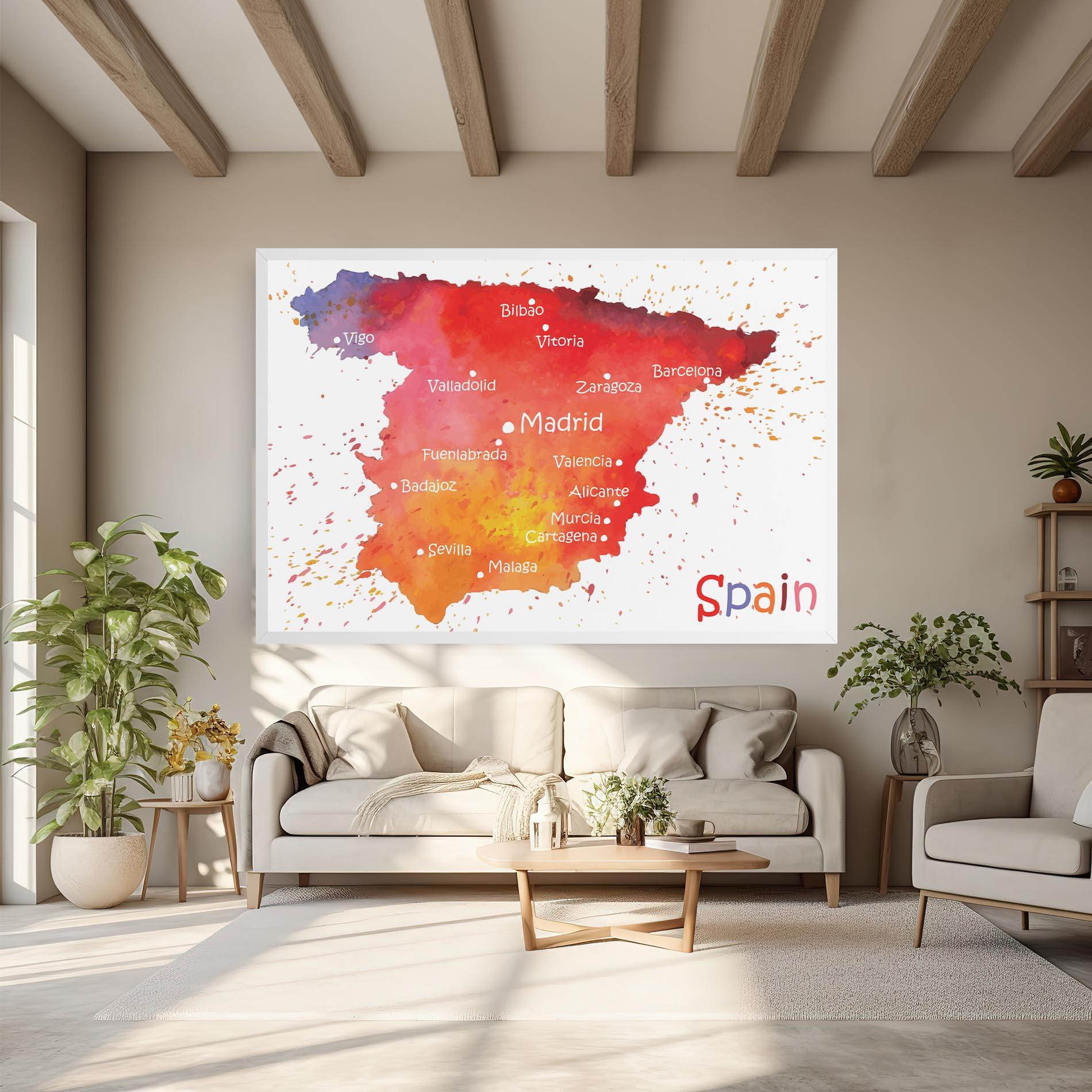 Vászonkép Spain Map mockup 6