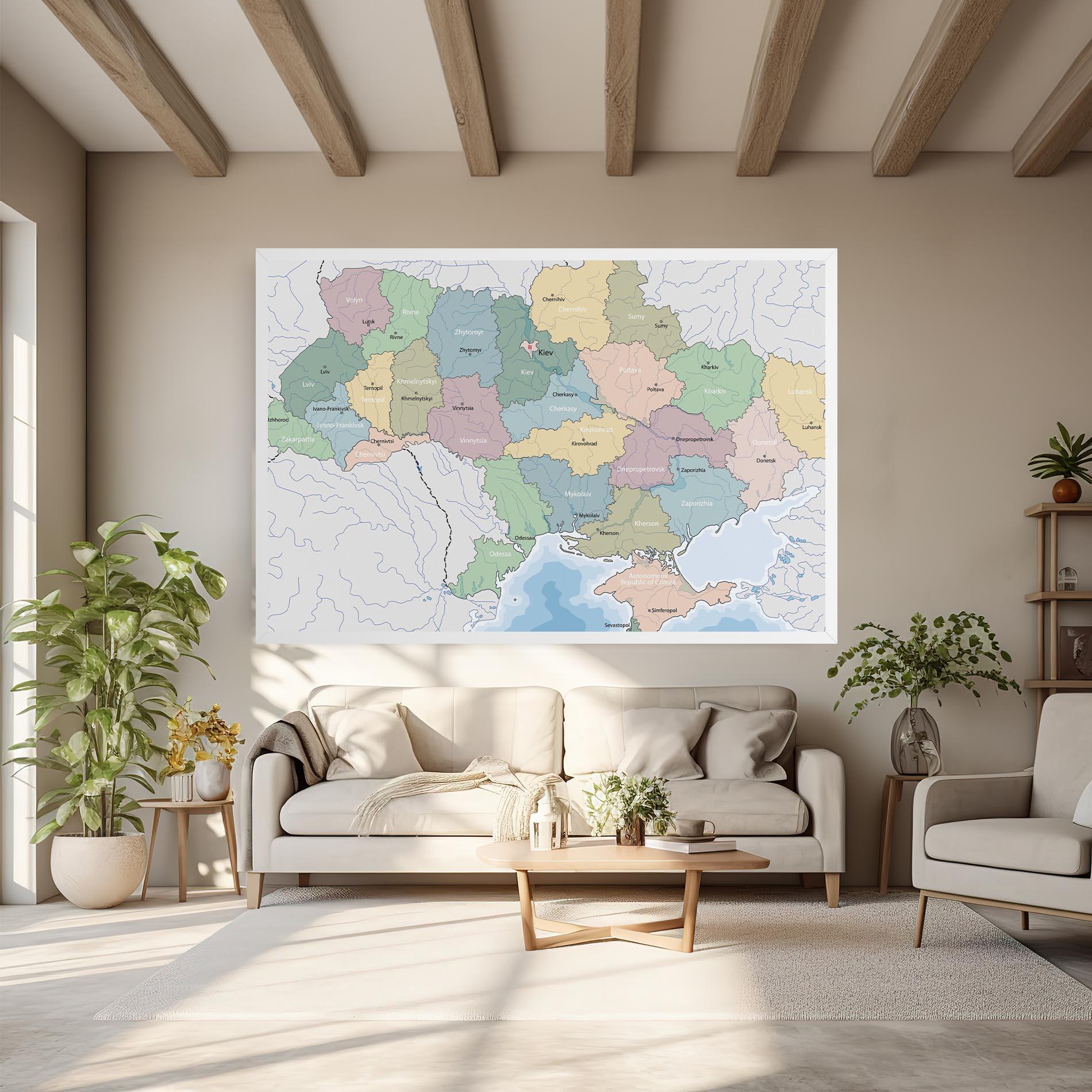 Vászonkép Ukraine Map mockup 6