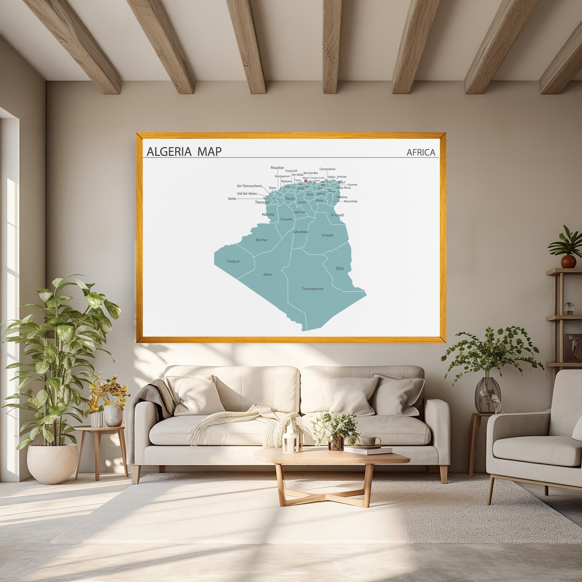 Vászonkép Algeria Map mockup 6
