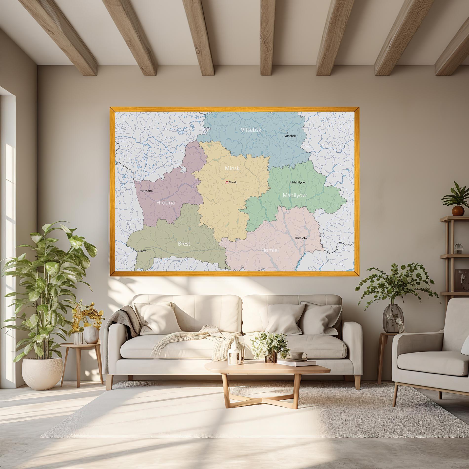 Vászonkép Belarus Map mockup 6