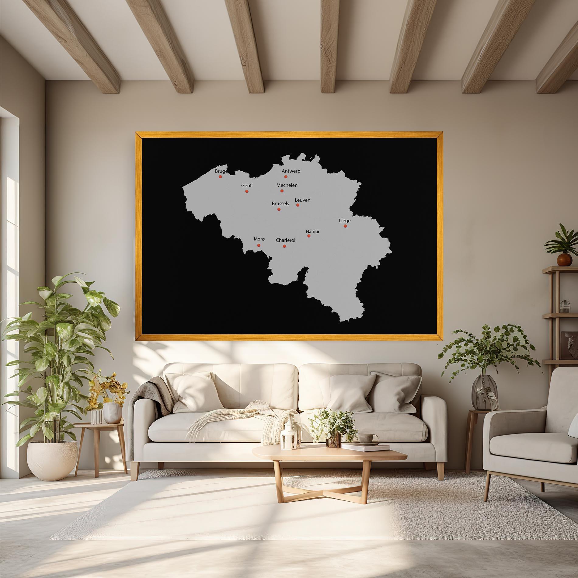 Vászonkép Belgium Map mockup 6