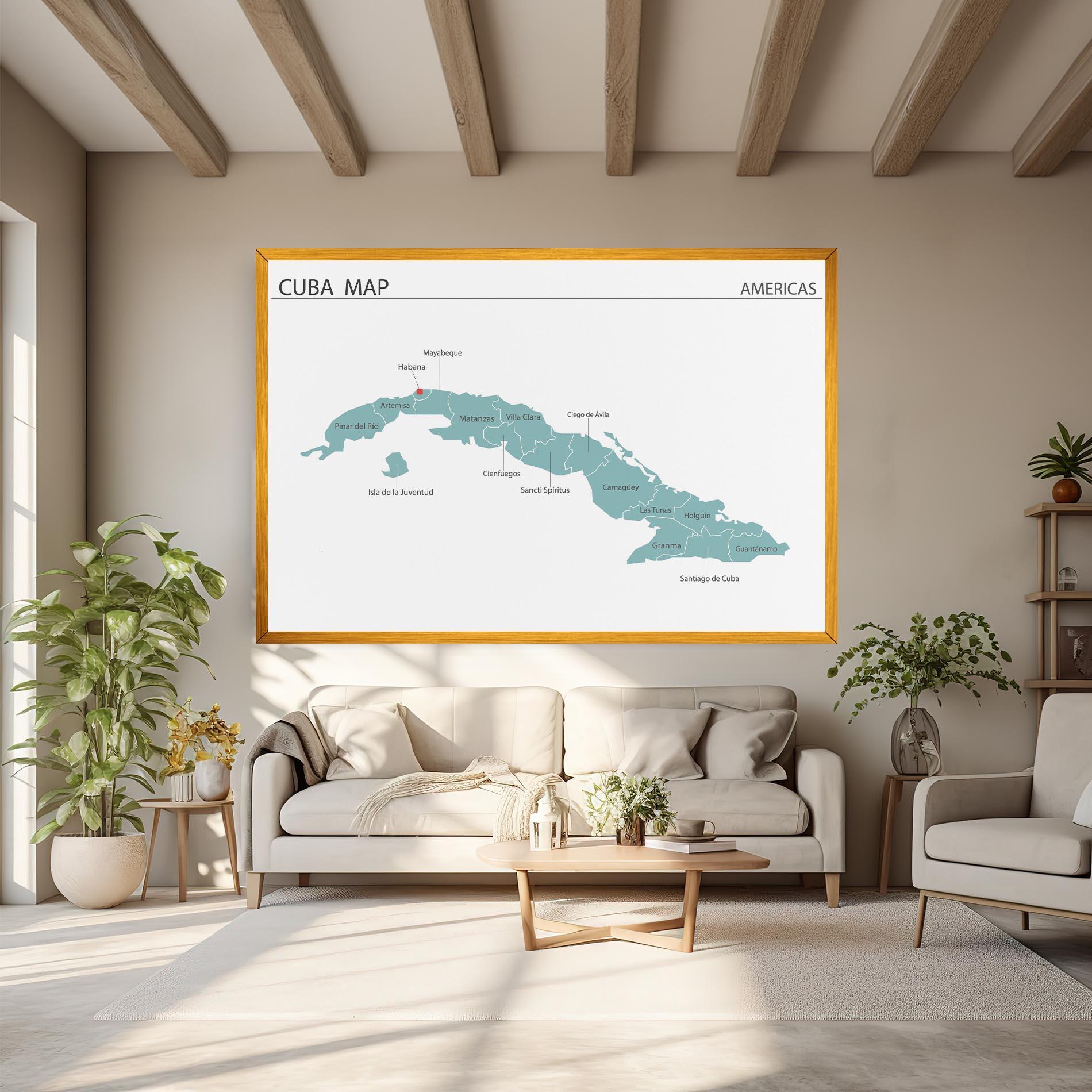 Vászonkép Cuba Map mockup 6