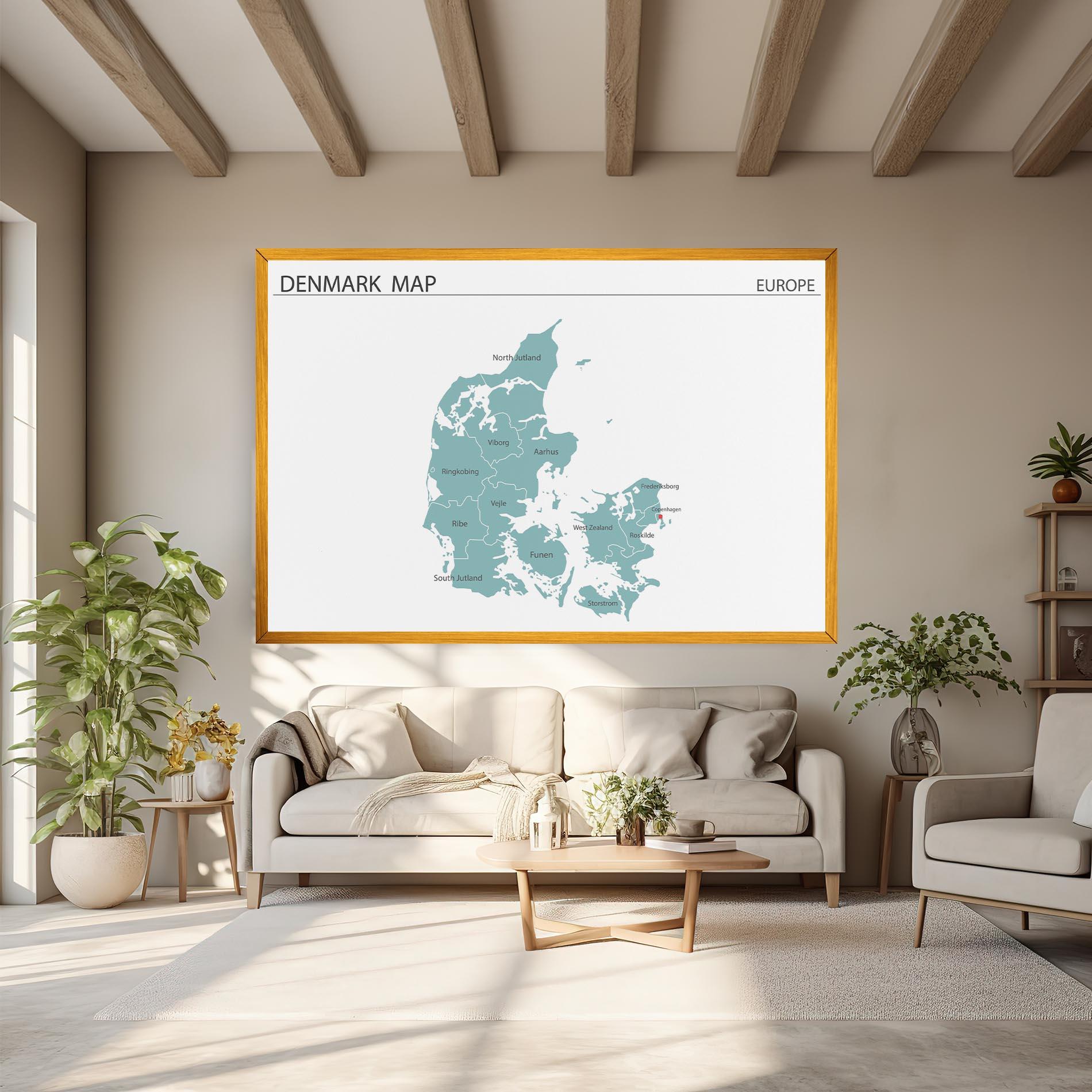 Vászonkép Denmark Map mockup 6