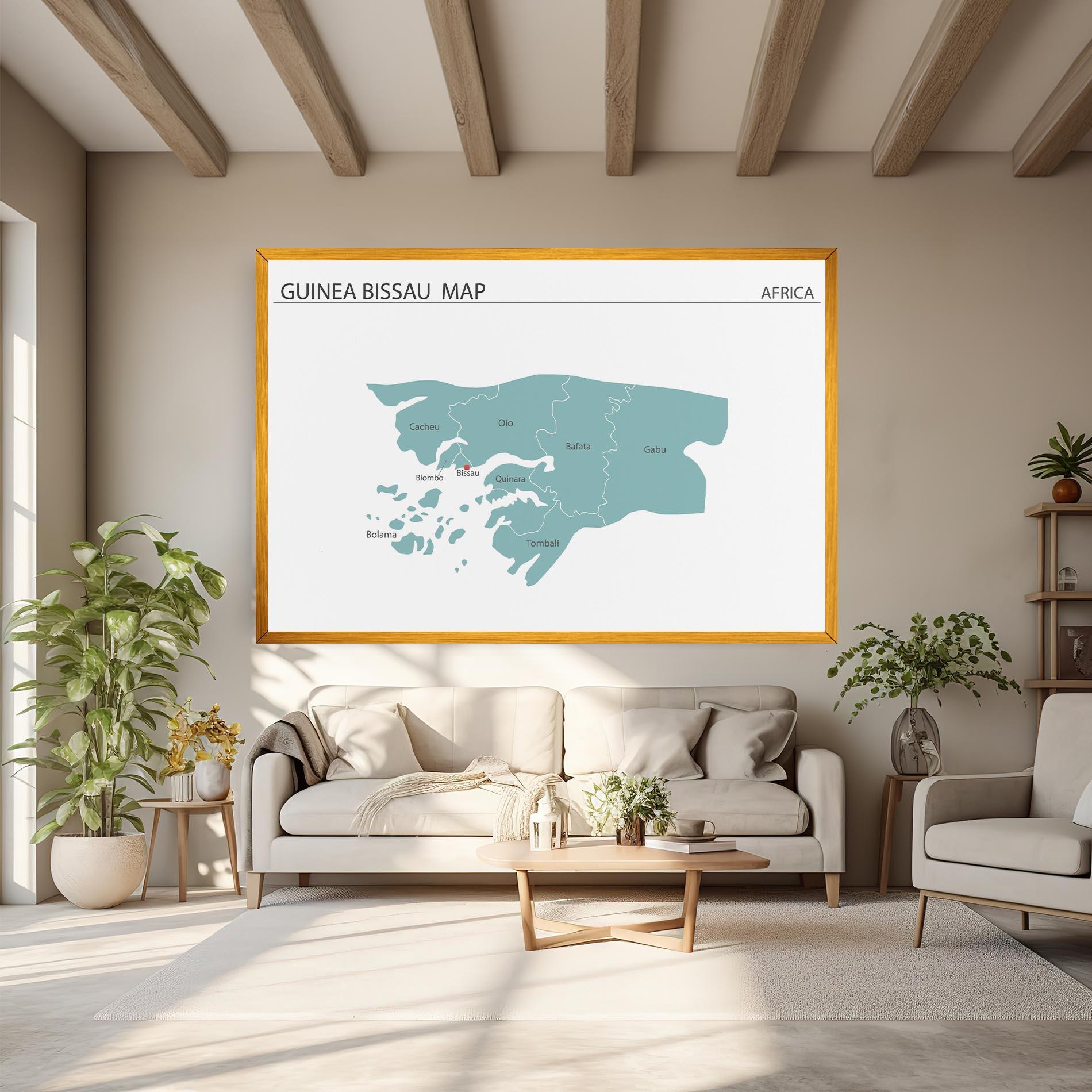 Vászonkép Guinea Bissau Map mockup 6