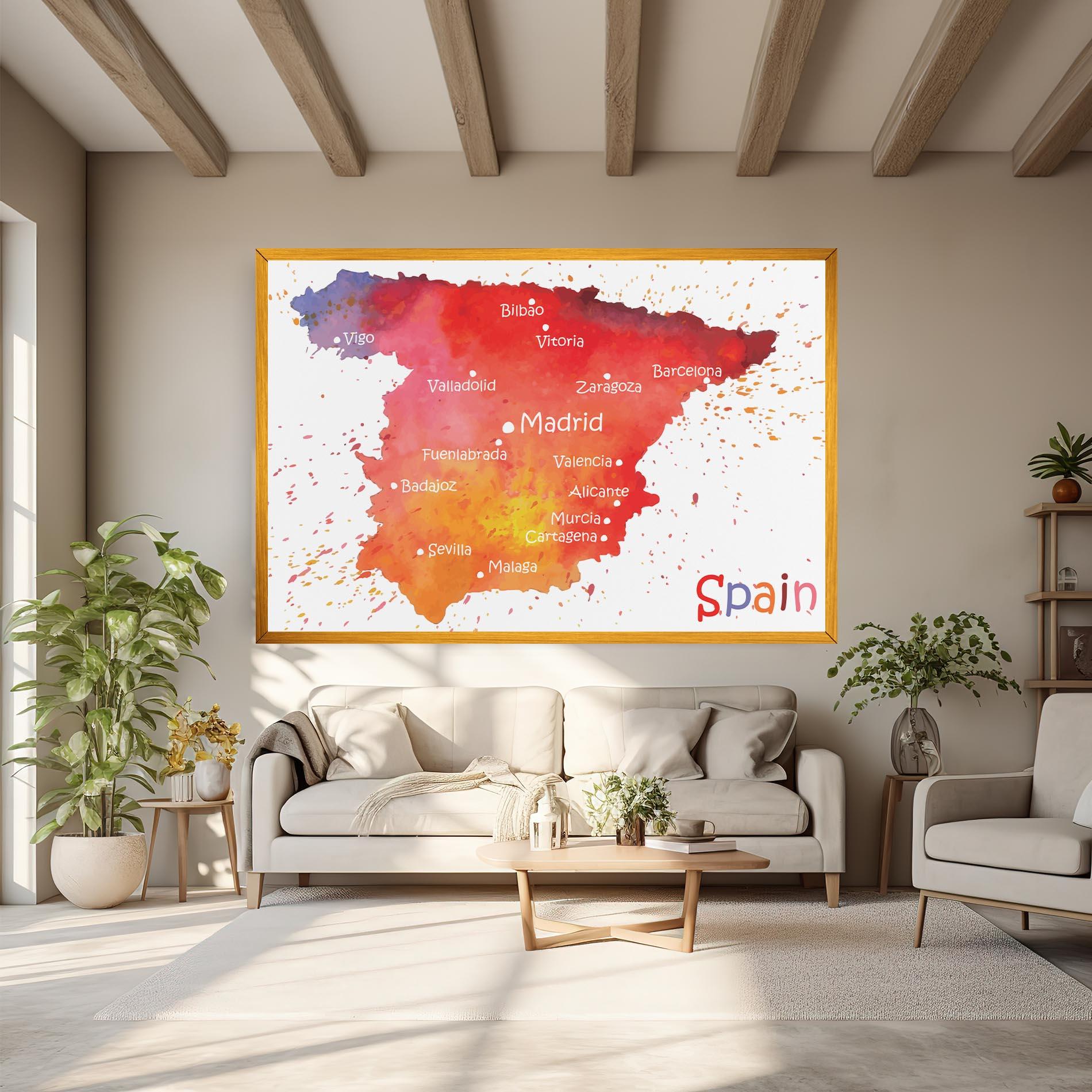 Vászonkép Spain Map mockup 6
