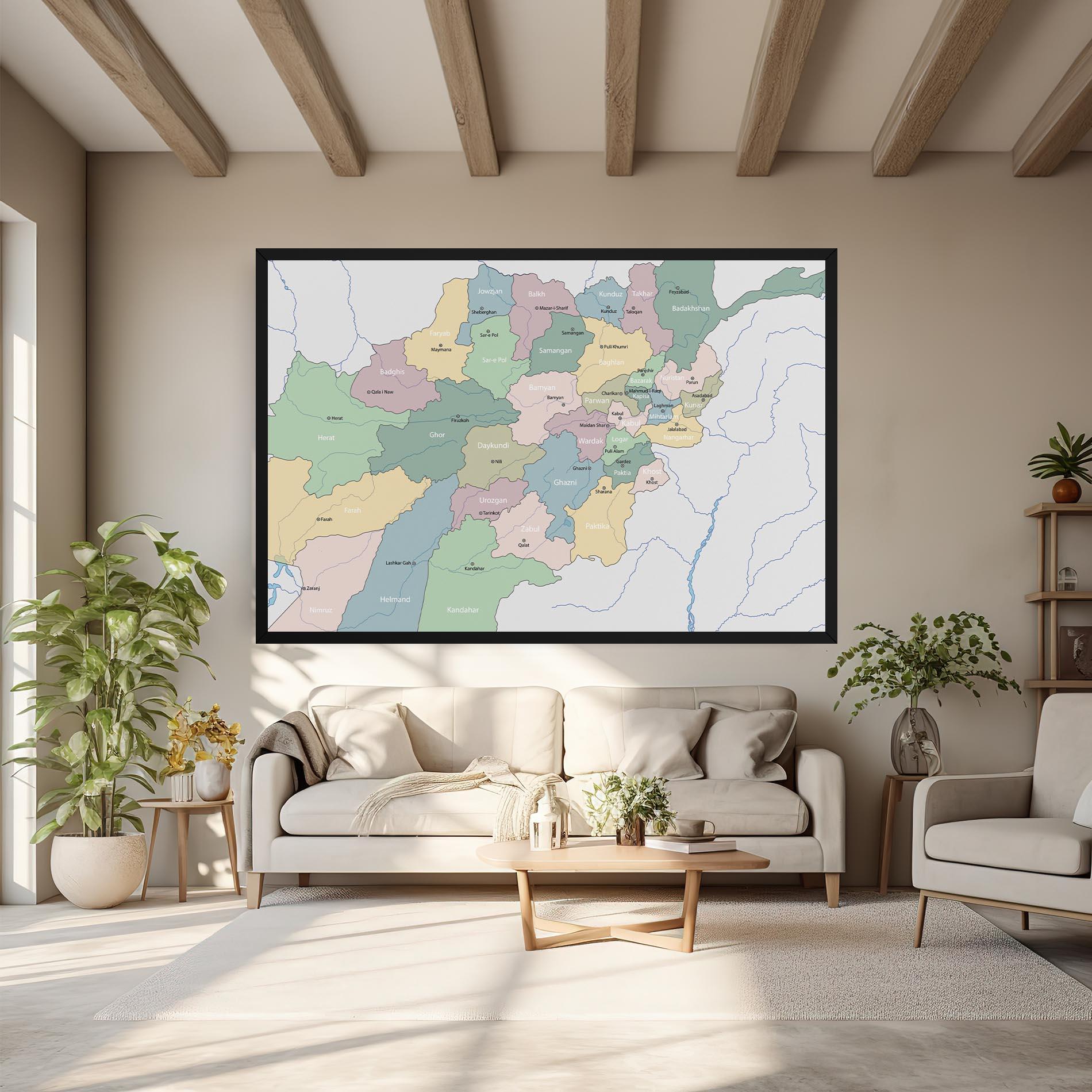Vászonkép Afghanistan Map mockup 6