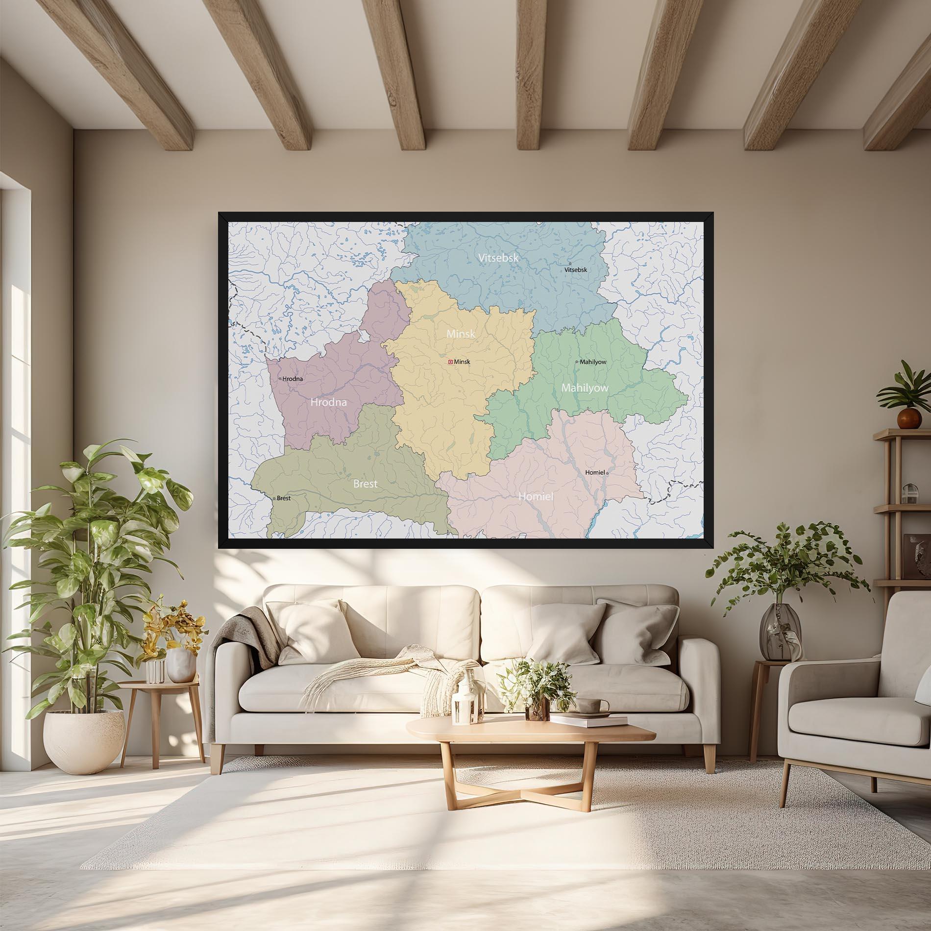 Vászonkép Belarus Map mockup 6