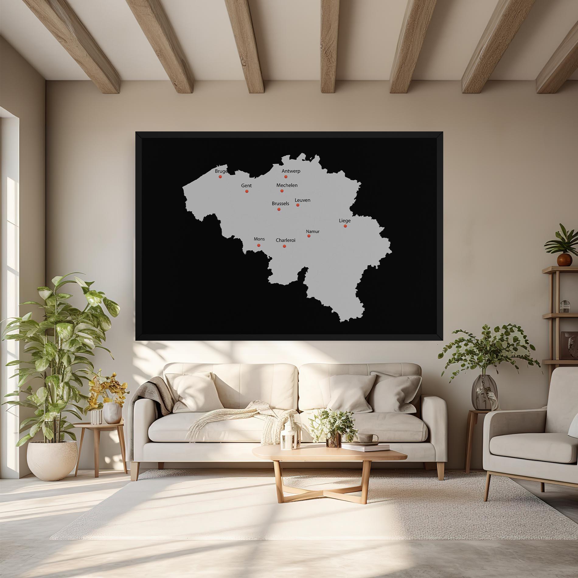 Vászonkép Belgium Map mockup 6