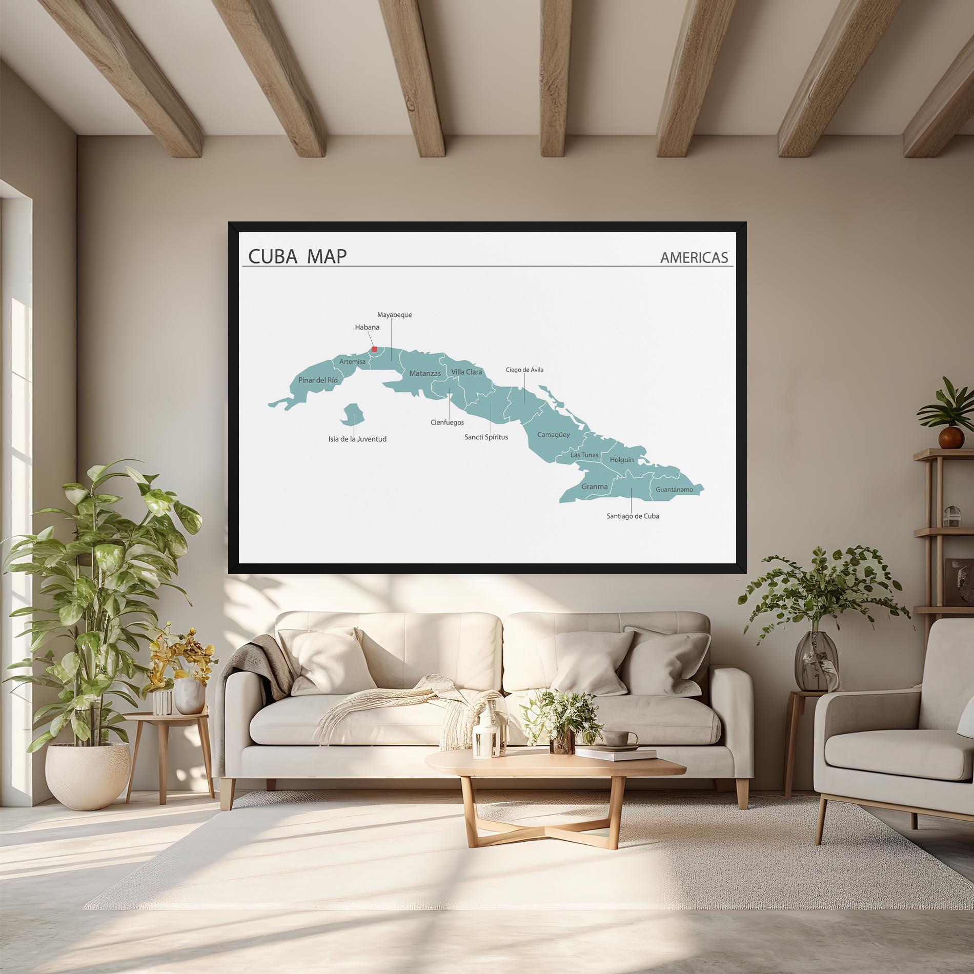 Vászonkép Cuba Map mockup 6