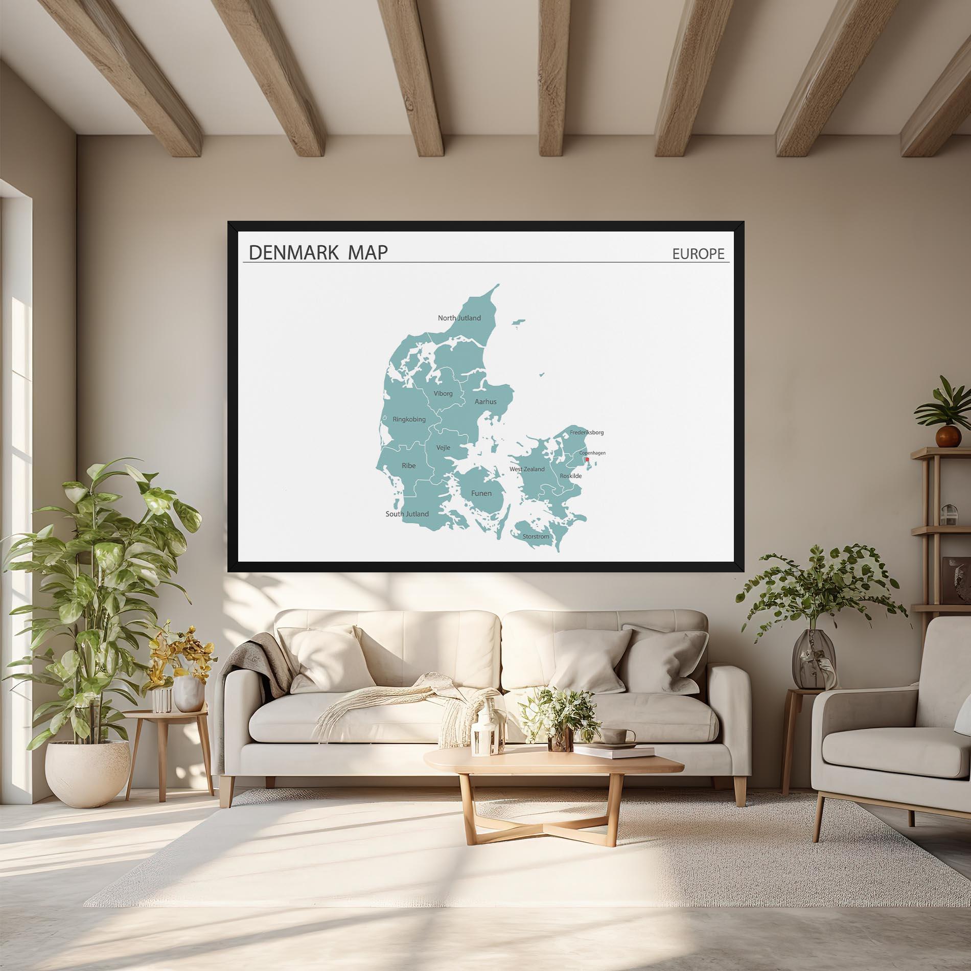 Vászonkép Denmark Map mockup 6
