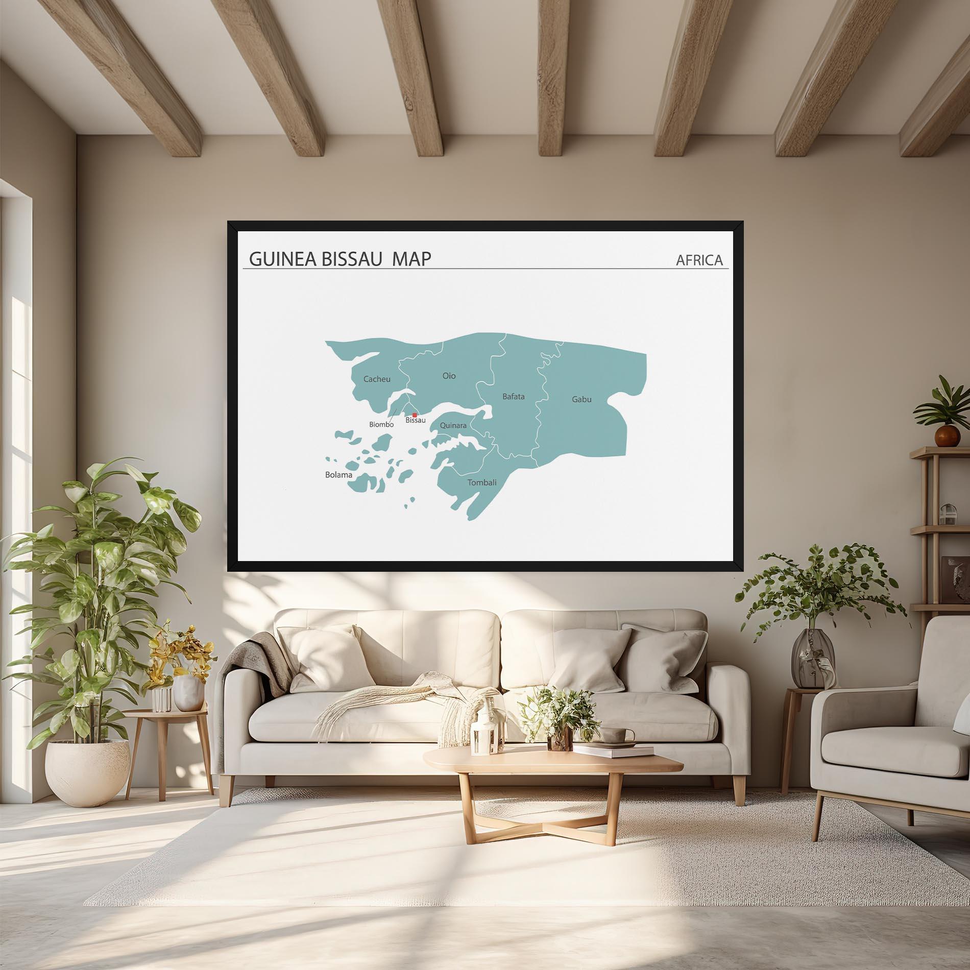 Vászonkép Guinea Bissau Map mockup 6