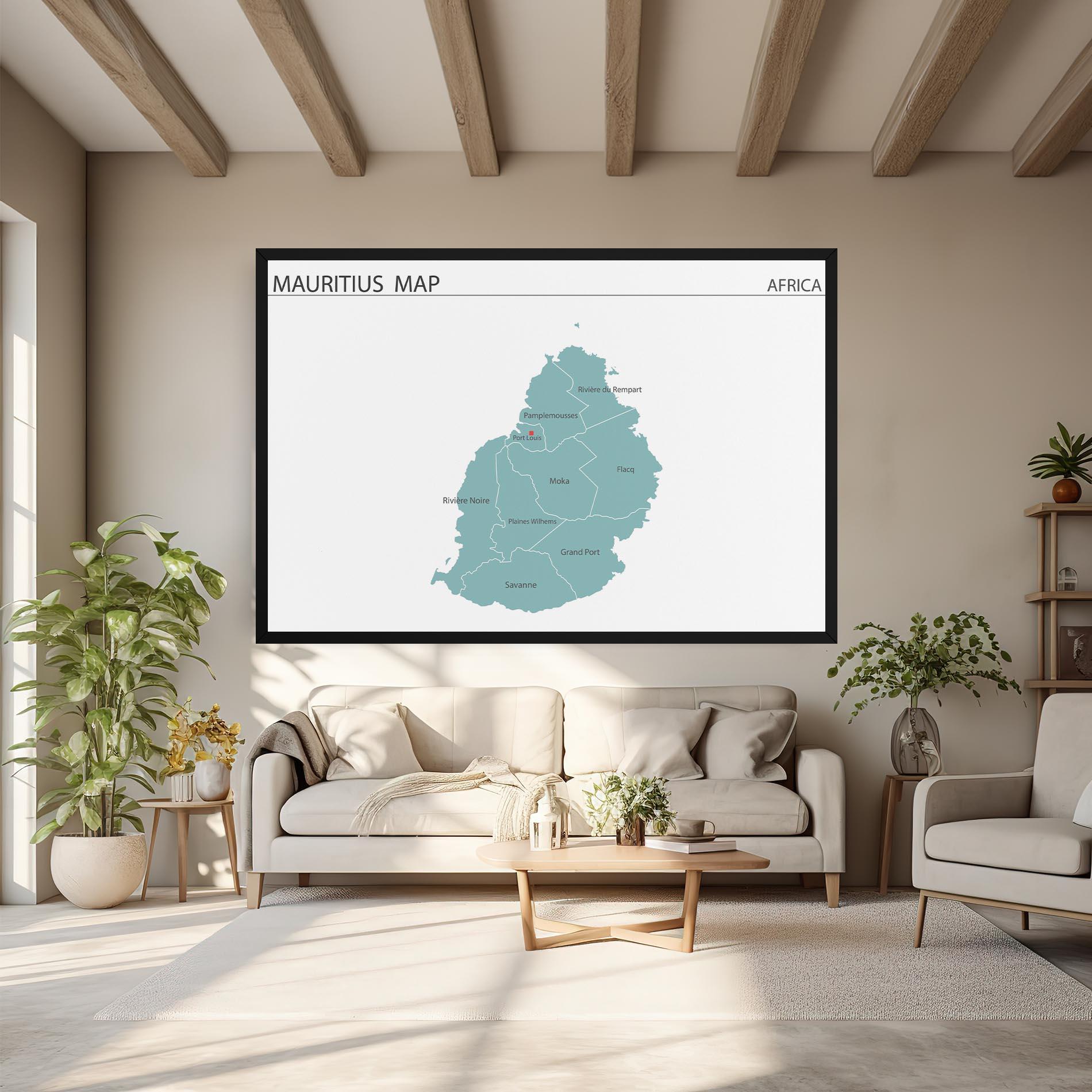 Vászonkép Mauritius Map mockup 6