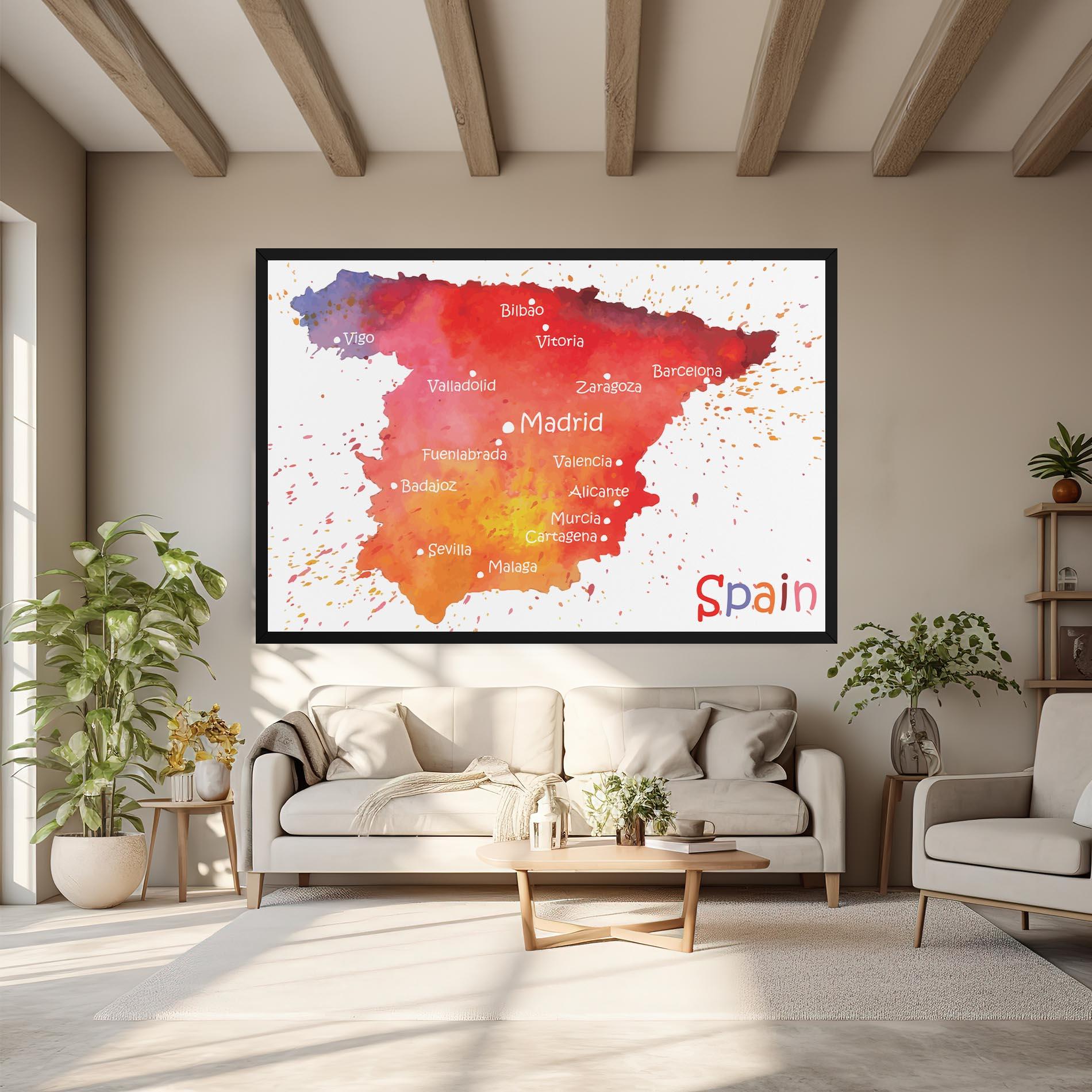 Vászonkép Spain Map mockup 6