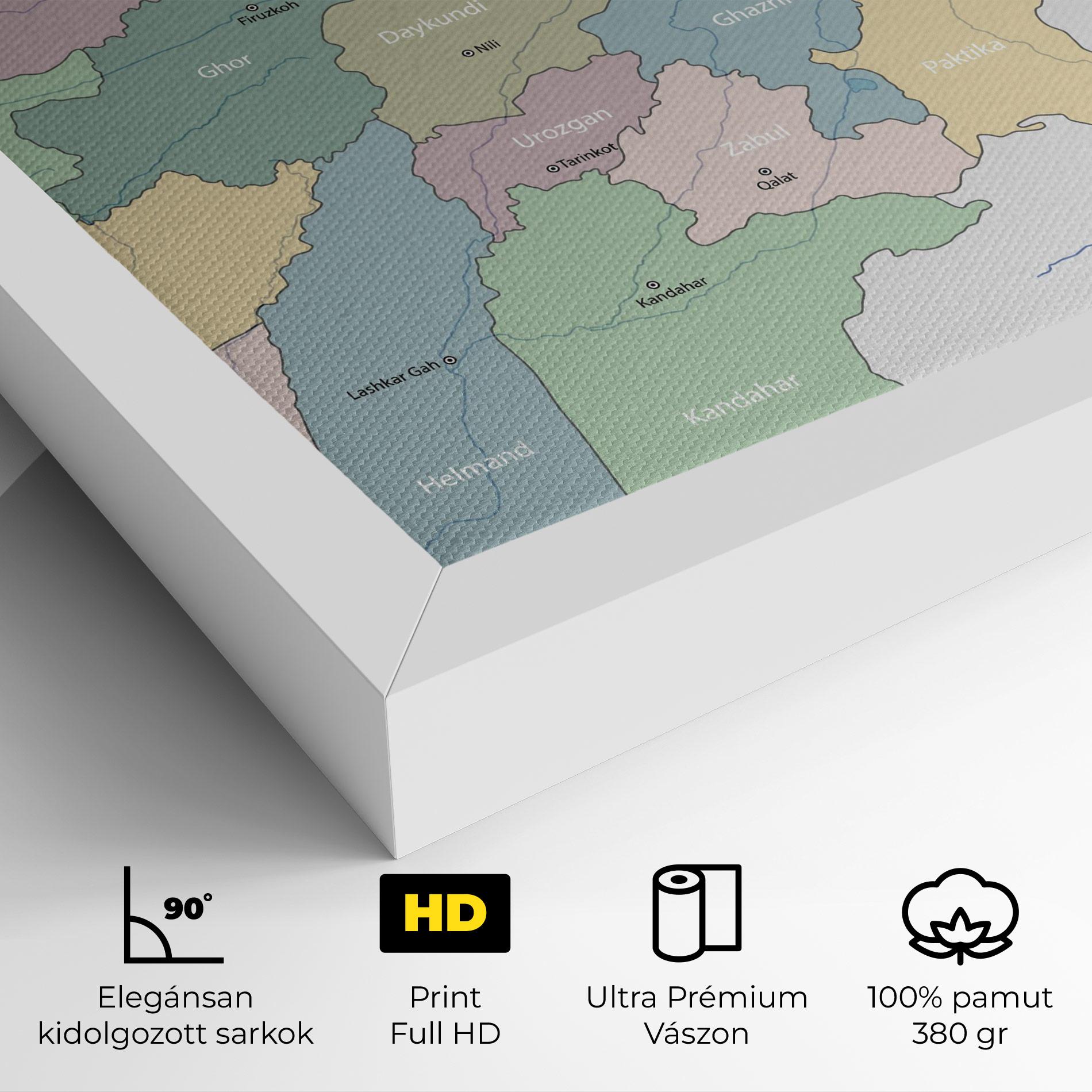 Vászonkép Afghanistan Map mockup 4
