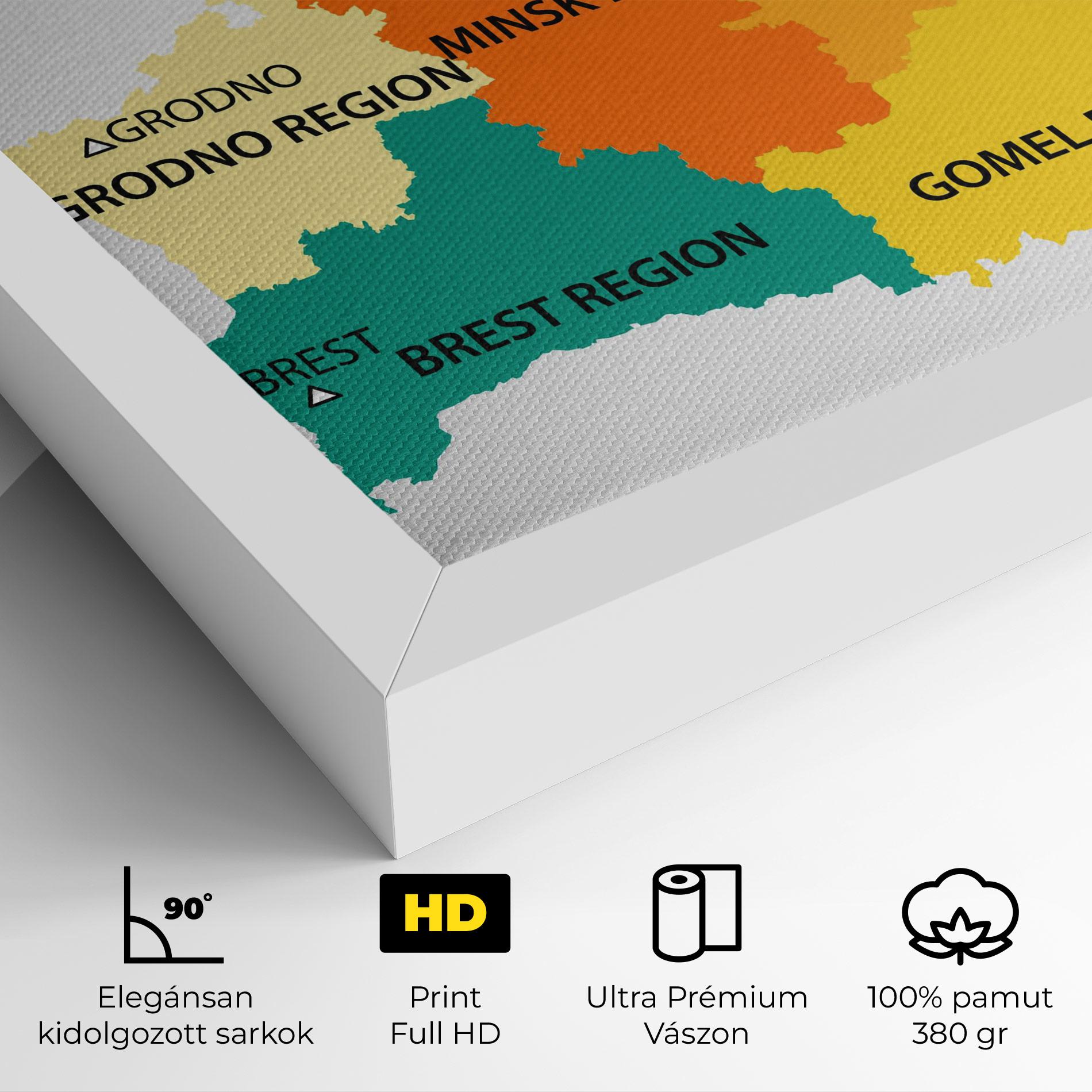 Vászonkép Belarus Color Map mockup 4