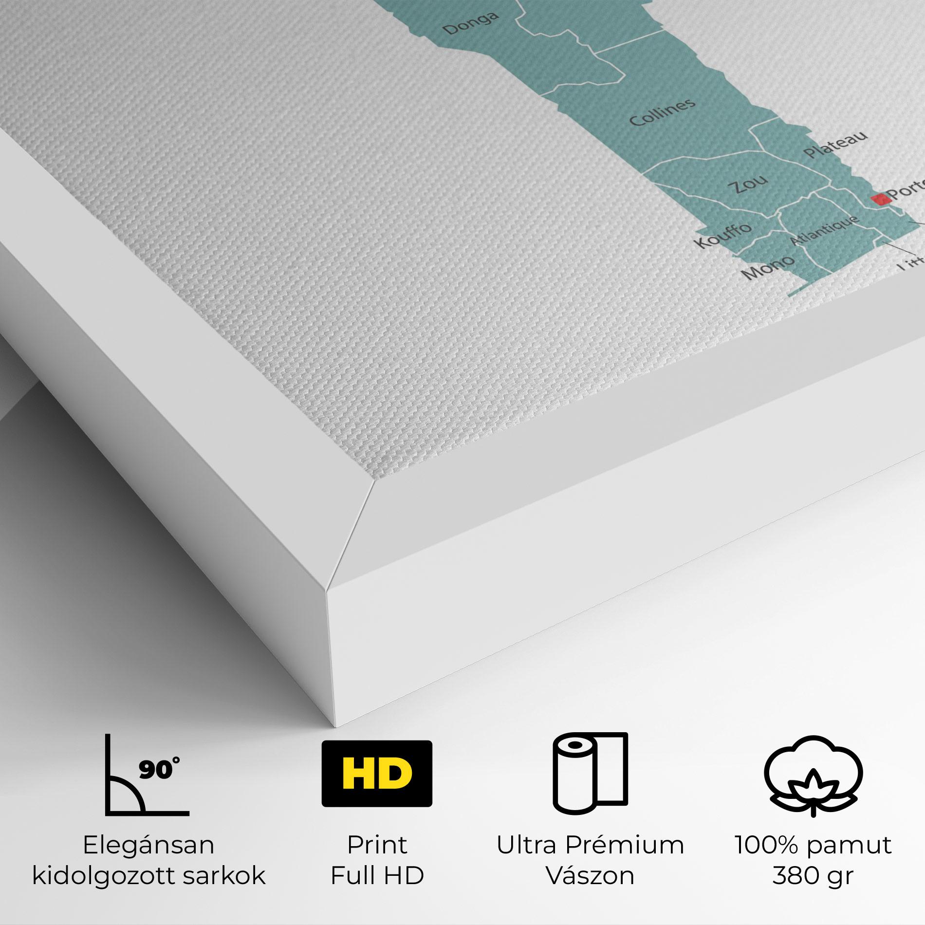 Vászonkép Benin Map mockup 4