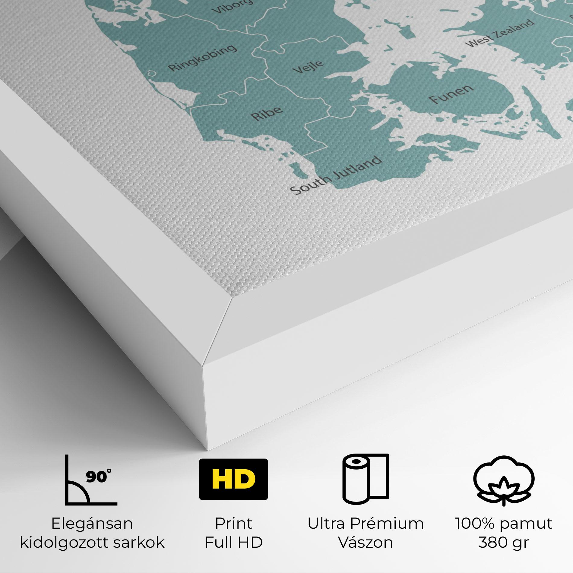 Vászonkép Denmark Map mockup 4