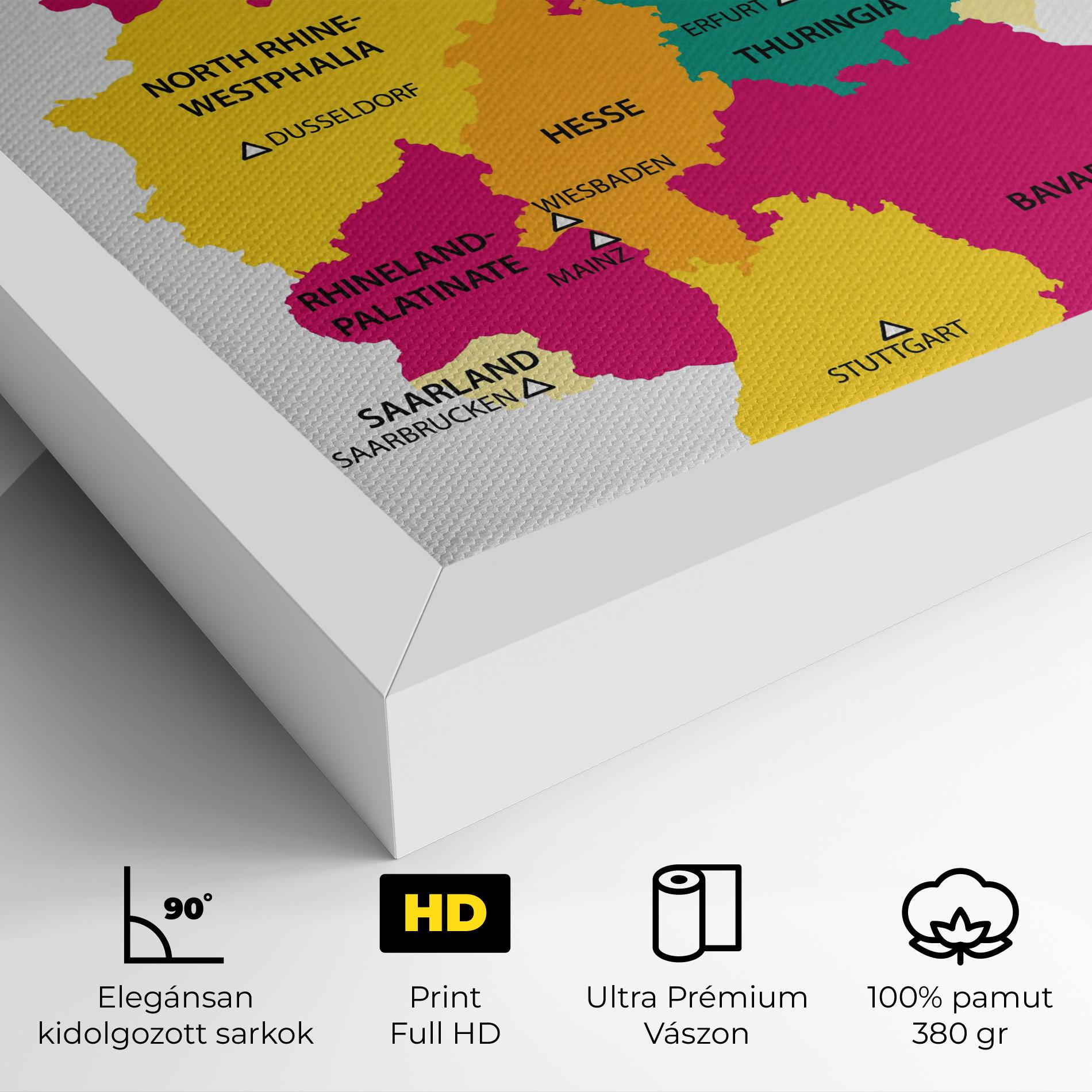 Vászonkép Germany Color Map mockup 4