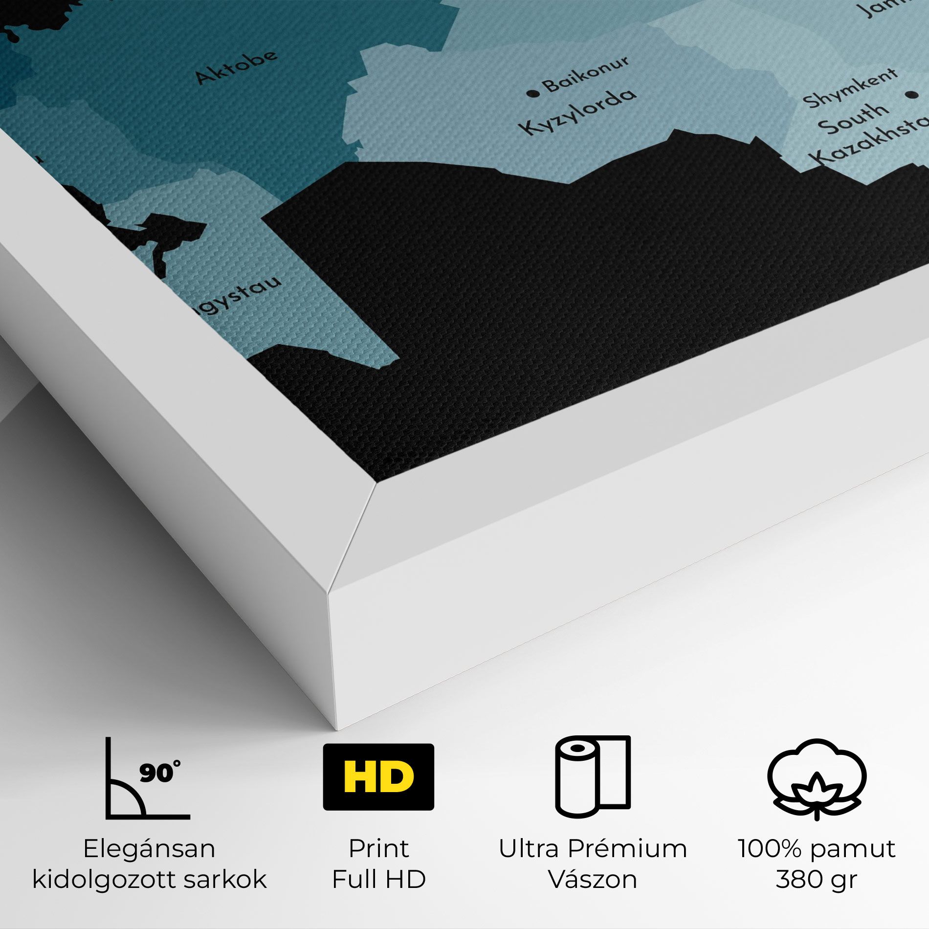 Kazahstan Blue Map mockup 4